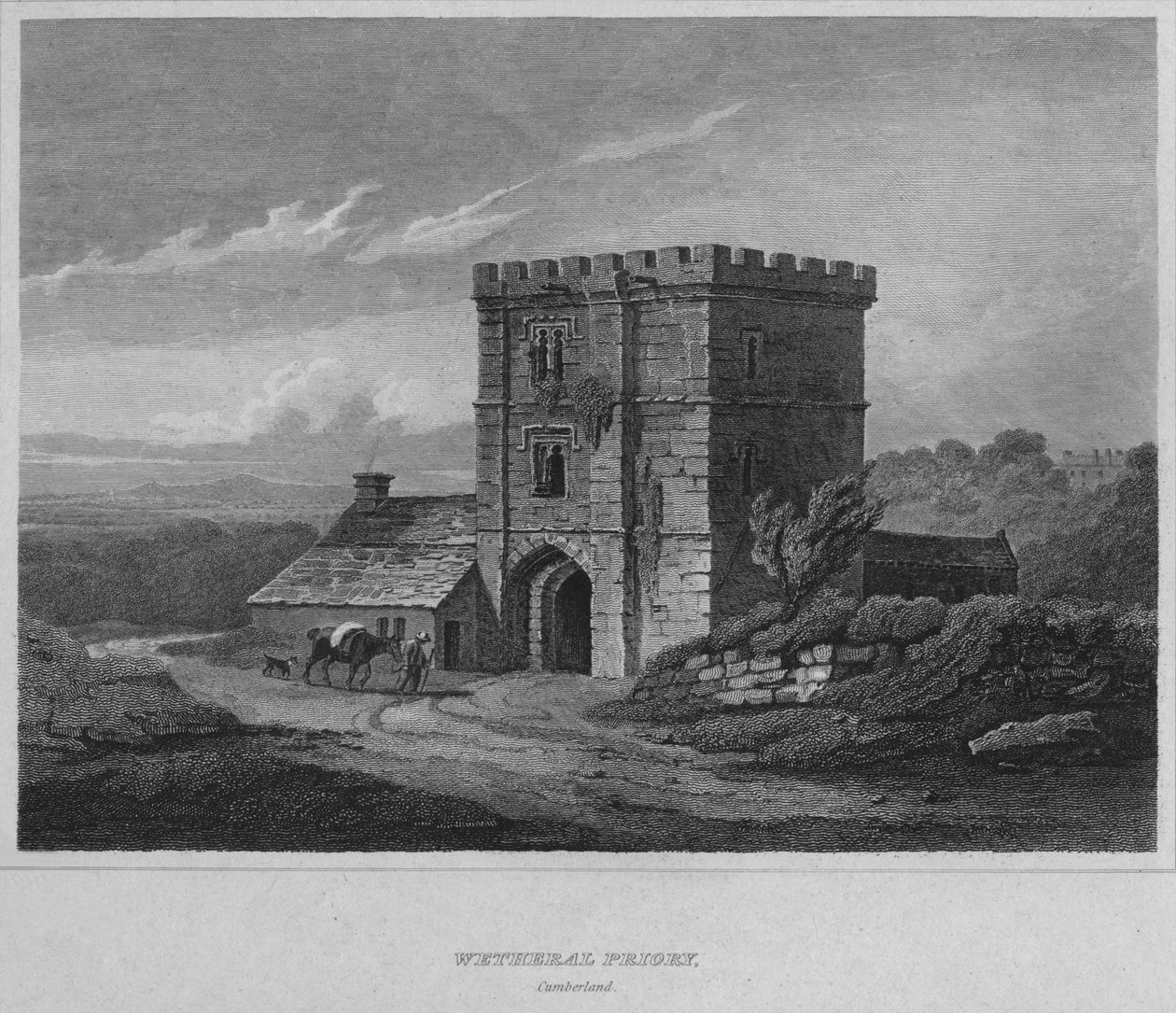 Wetheral Manastırı, Cumberland, 1814 by John Greig