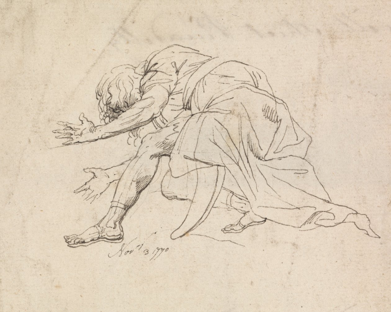 diz çökmüş bir adam by John Hamilton Mortimer