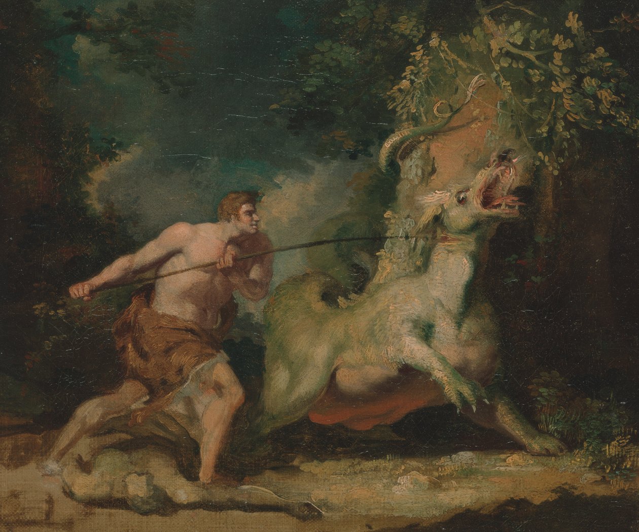 Canavara saldıran adam by John Hamilton Mortimer