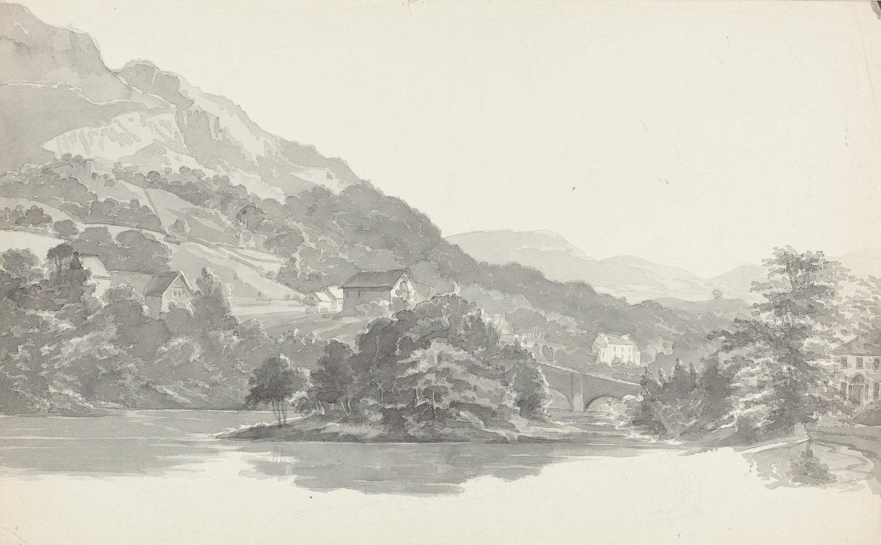 Köprü, Göller Bölgesi, Cumbria (kağıt üzerinde wc) by John Harden