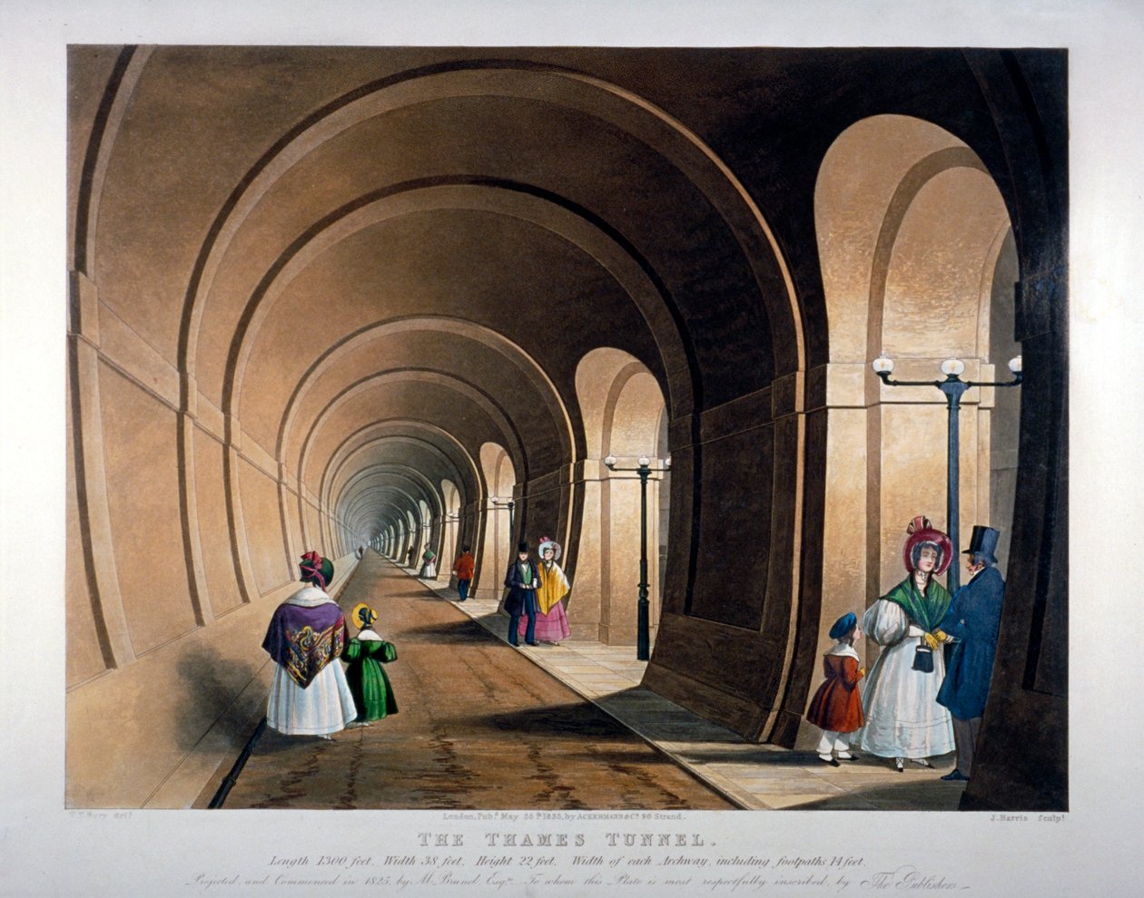 Thames Tüneli, Londra, 1835 by John Harris