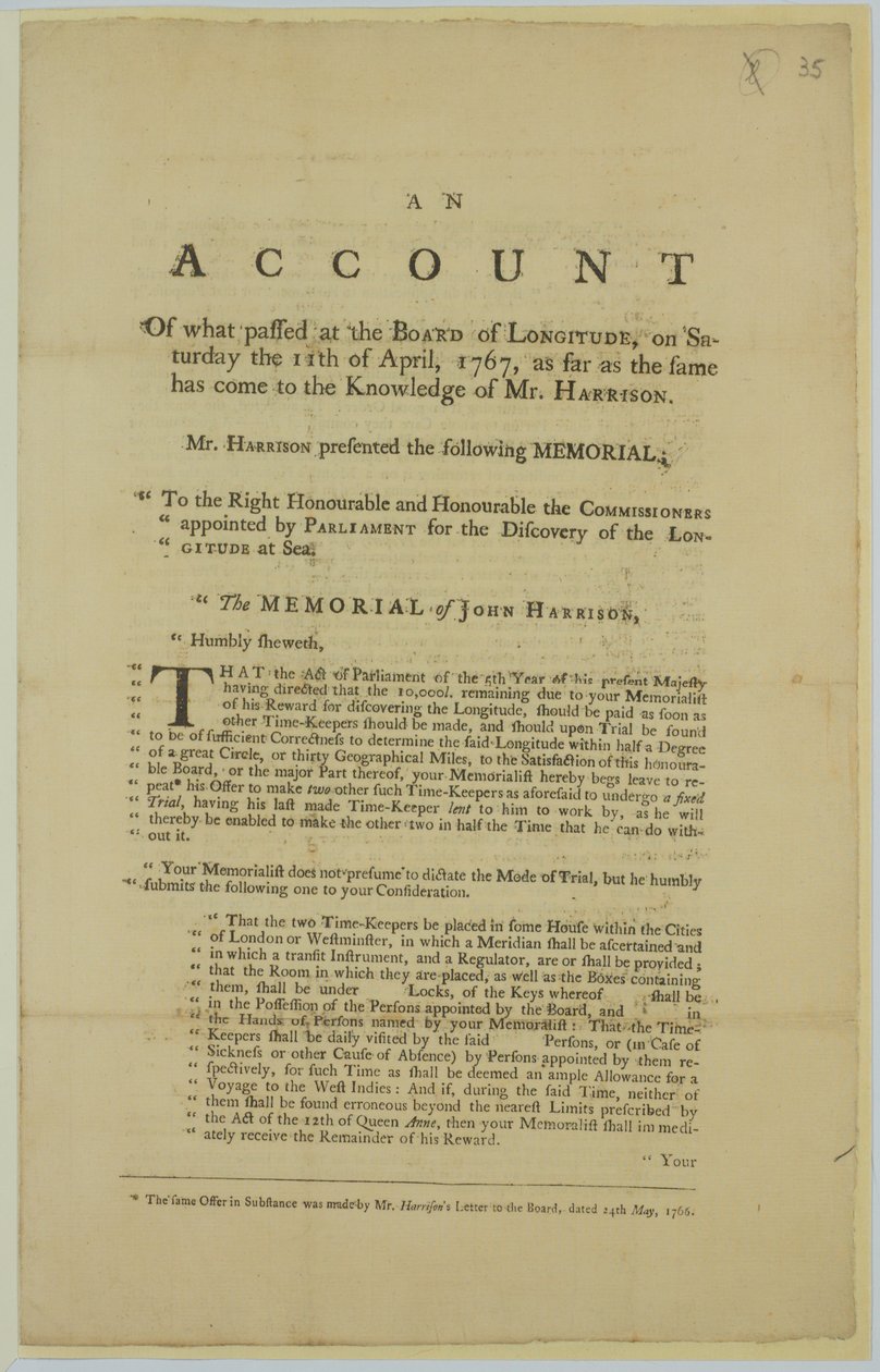 The Memorial of John Harrison  by John Harrison