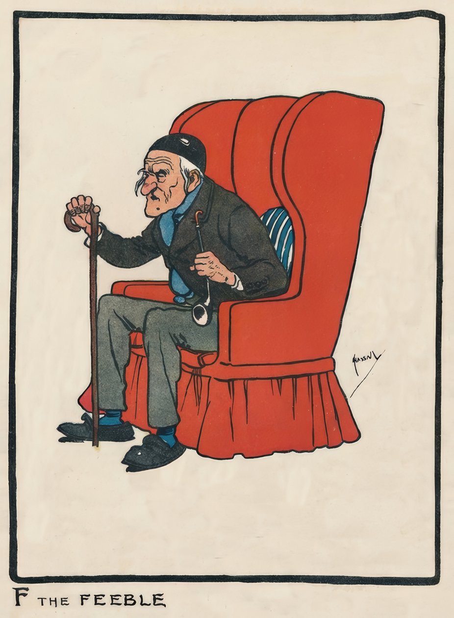 F Zayıf / J. Hassall / Zeichnung, 1903 by John Hassall
