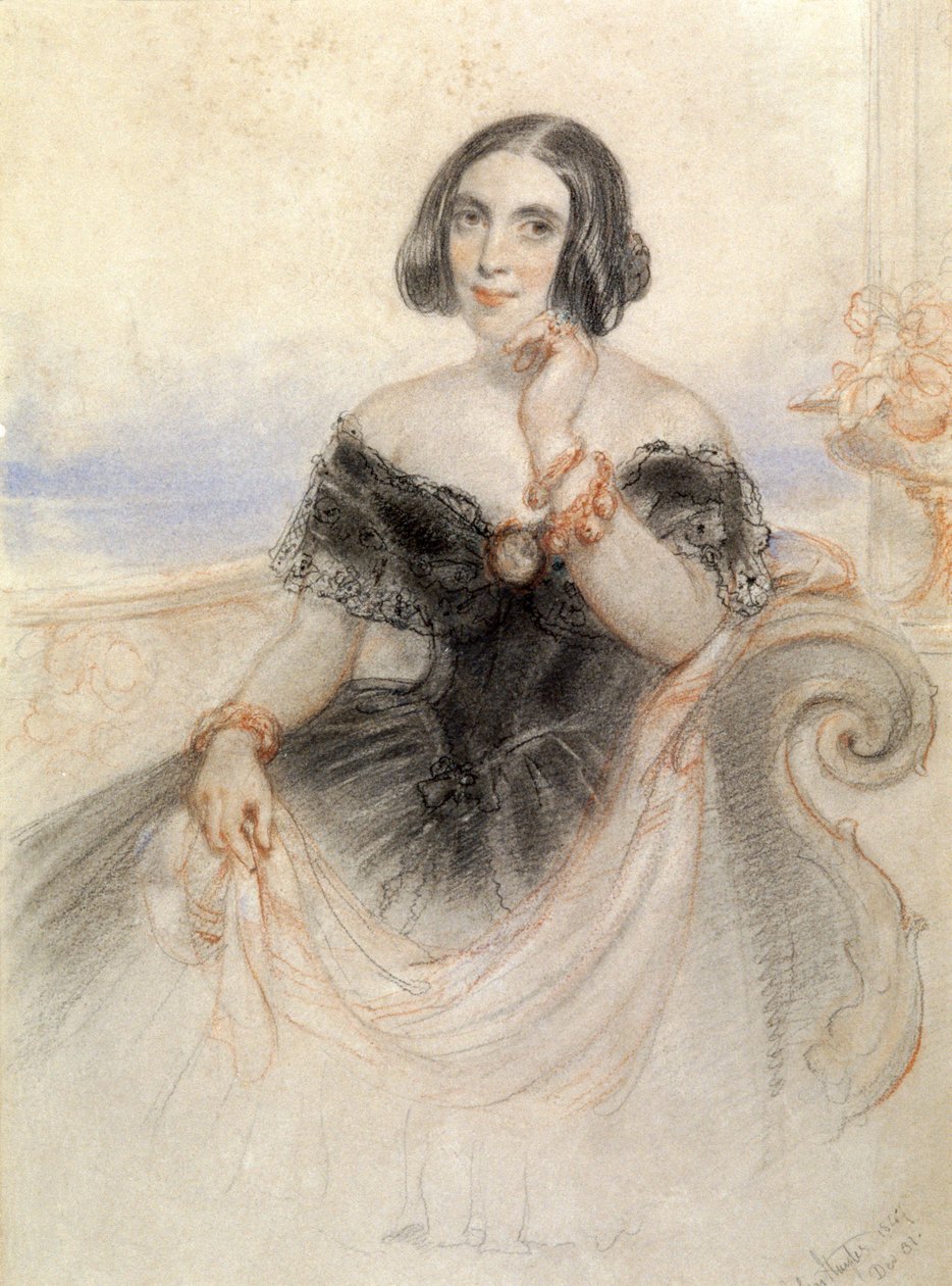Siyah elbiseli bayan, 1847 by John Hayter