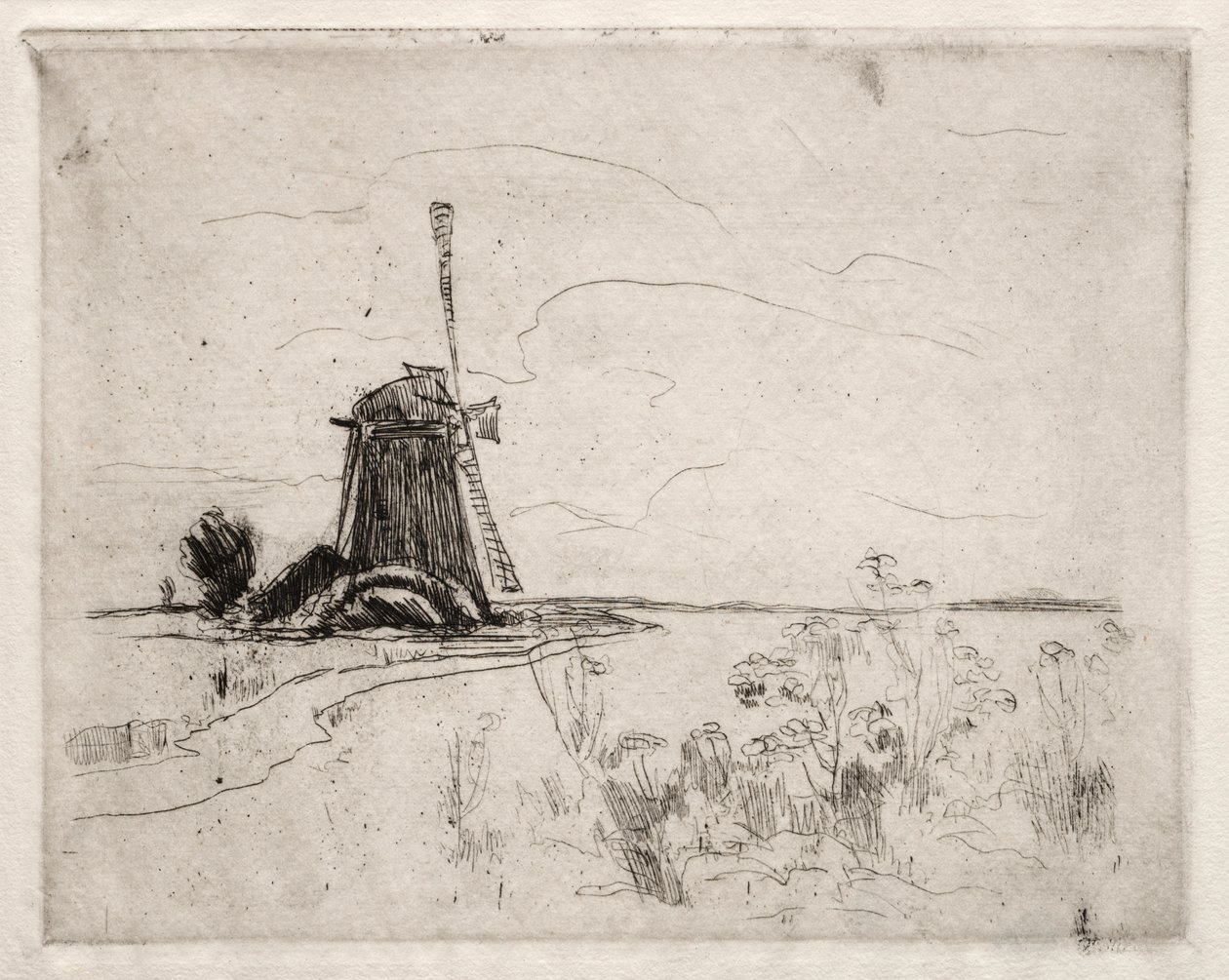 Mill ve Weeds, Hollanda. by John Henry Twachtman