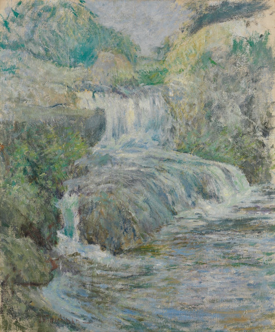 Şelale, yaklaşık 1889-91. by John Henry Twachtman