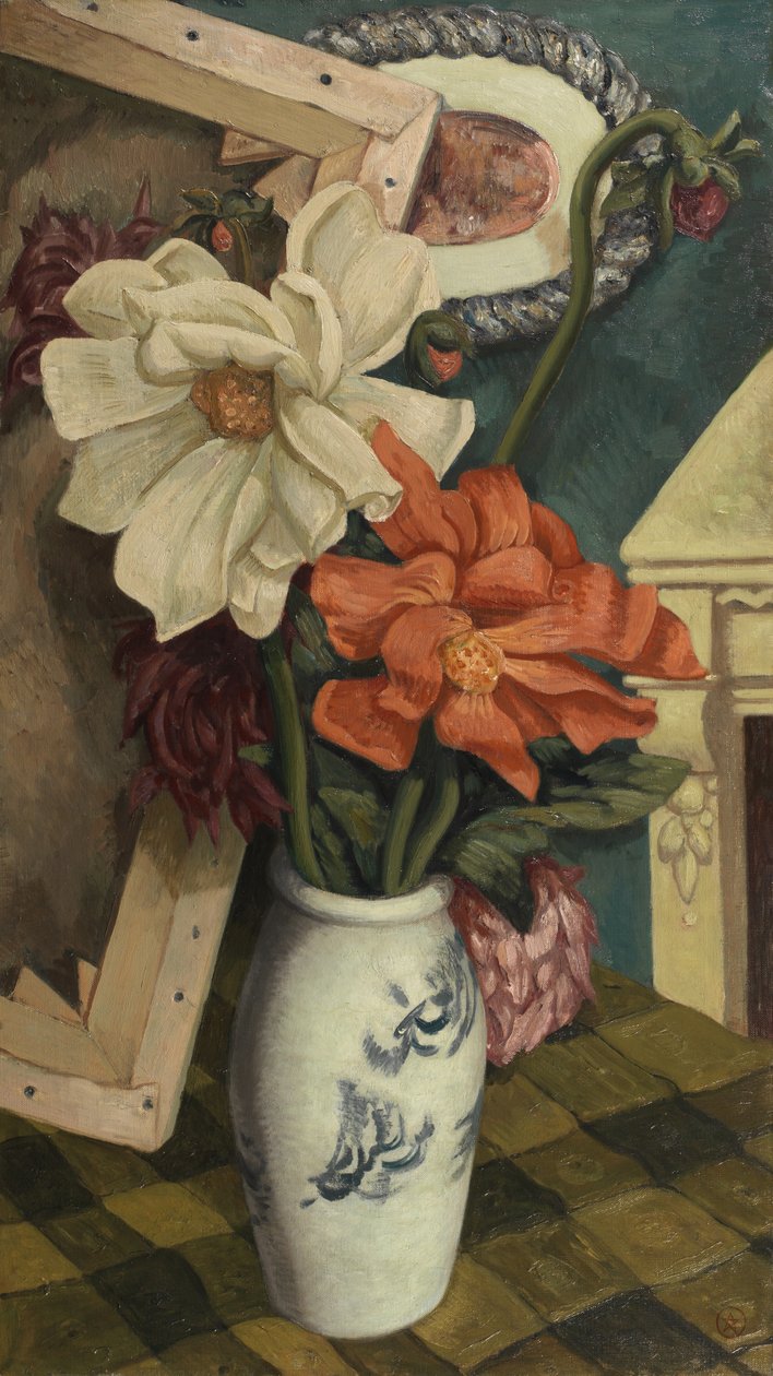 Dahlias ile Natürmort by John Joseph Wardell Power