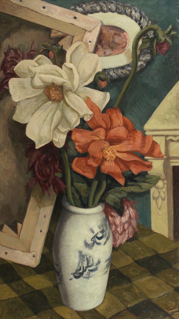 Dahlias ile Natürmort by John Joseph Wardell Power