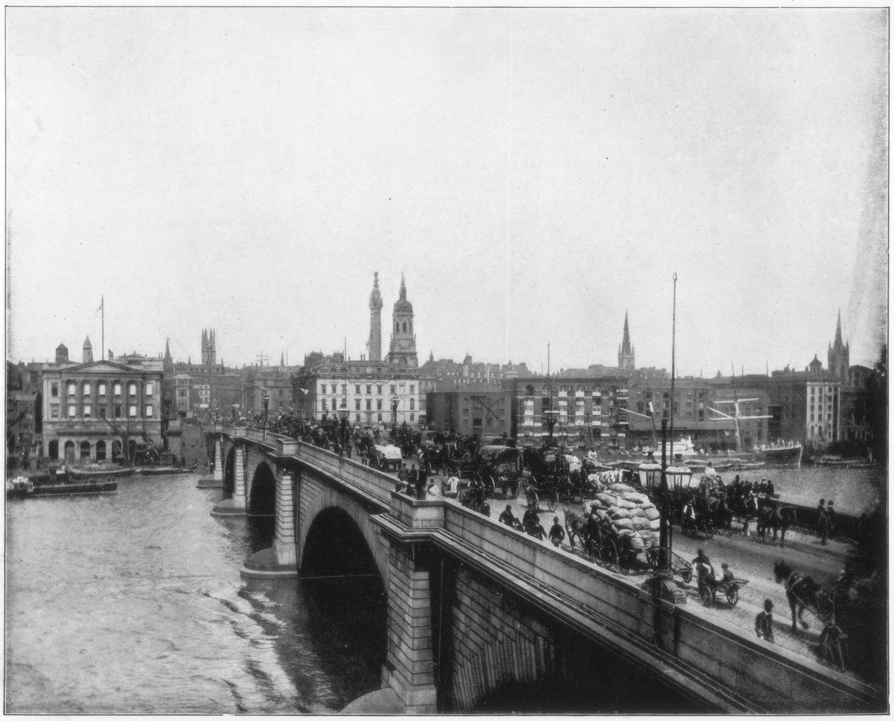 Londra Köprüsü, Londra, 19. yüzyılın sonlarında by John L. Stoddard