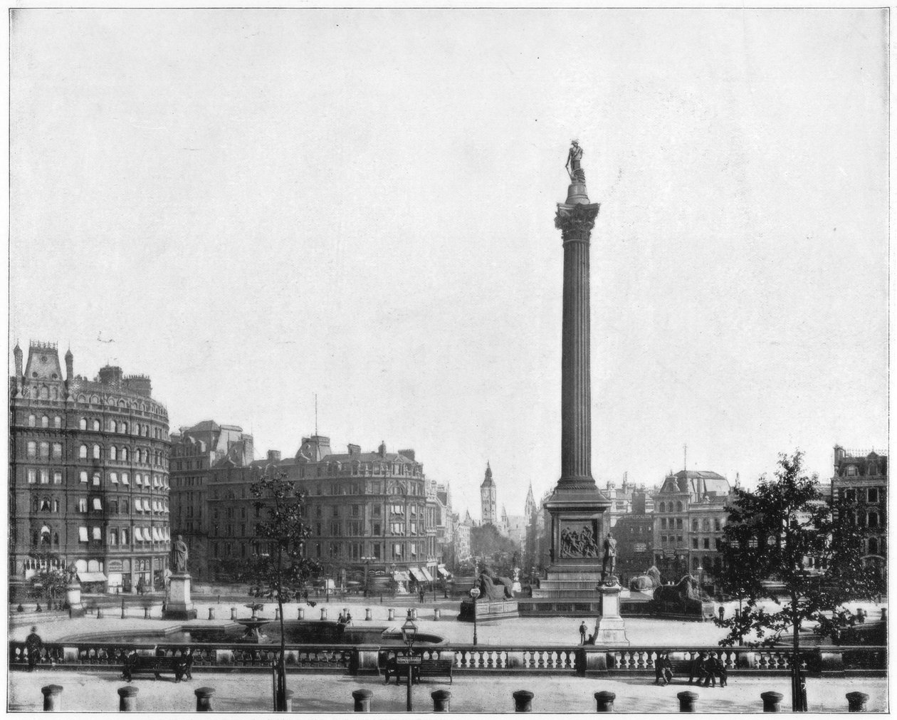 Trafalgar Meydanı, Londra, 19. yüzyılın sonlarında by John L. Stoddard