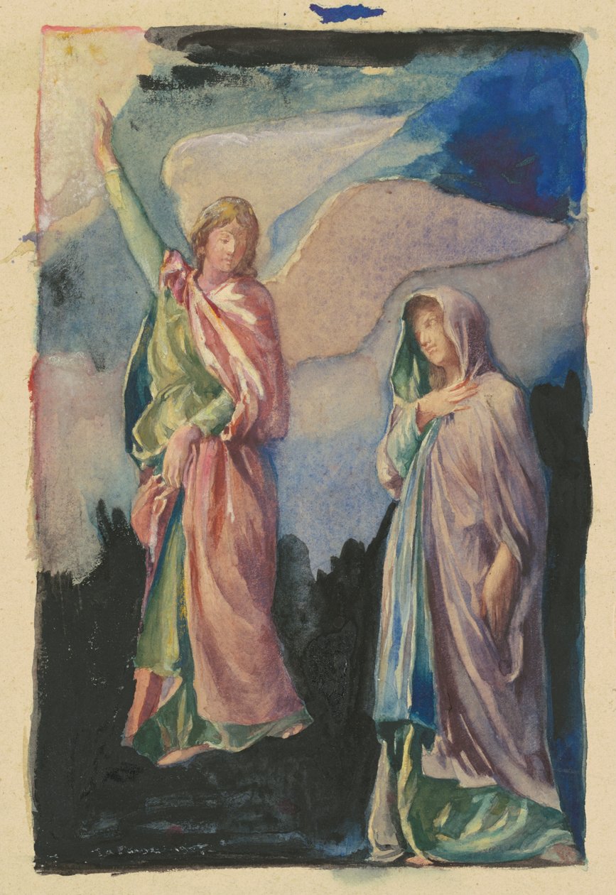 "İnanç" ve "Umut" için Çalışma by John La Farge