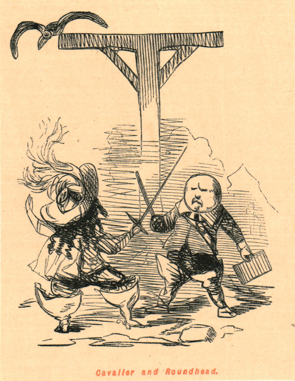 Cavalier ve Roundhead, 1897. by John Leech