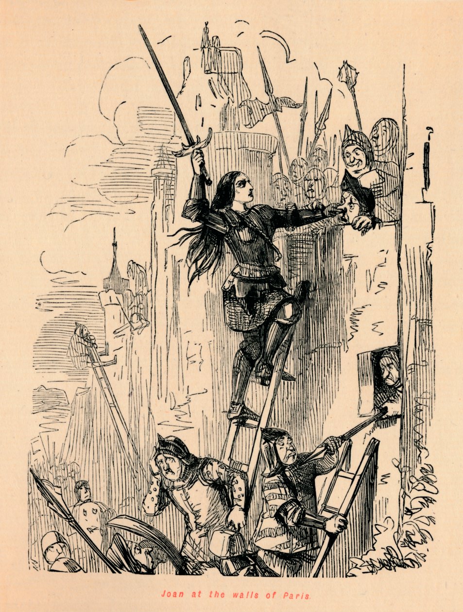Paris duvarlarında Joan, by John Leech