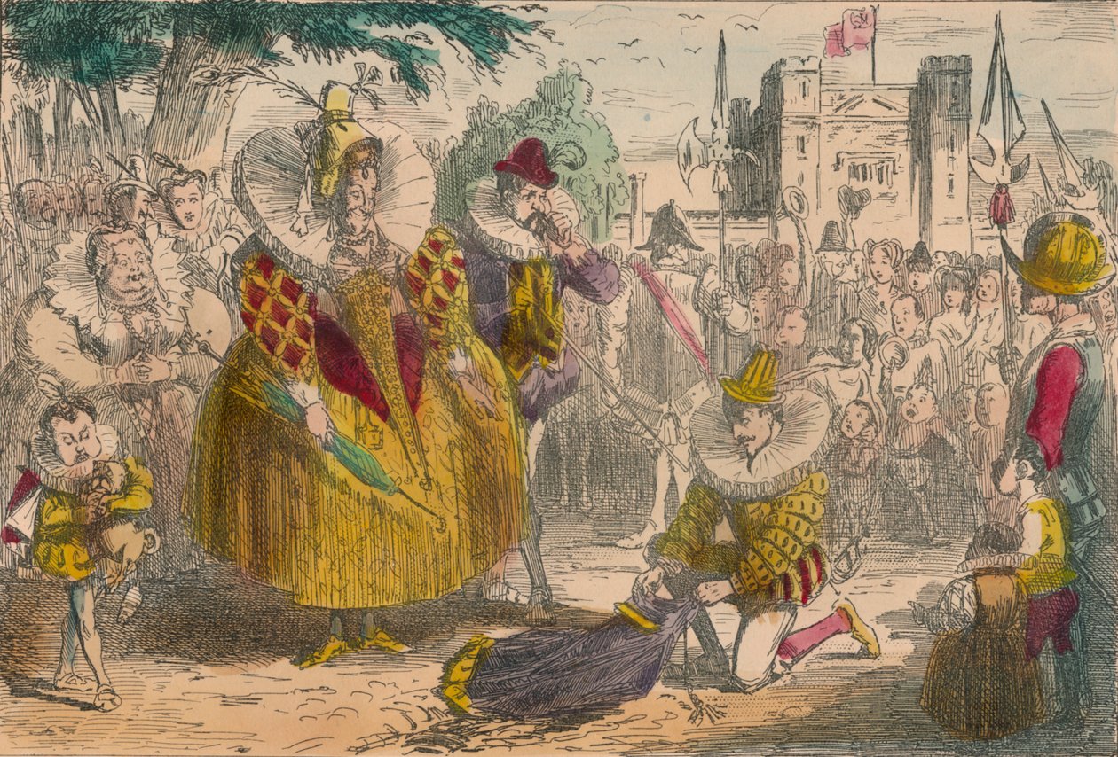 Kraliçe Elizabeth ve Sir Walter Raleigh, 1850 by John Leech
