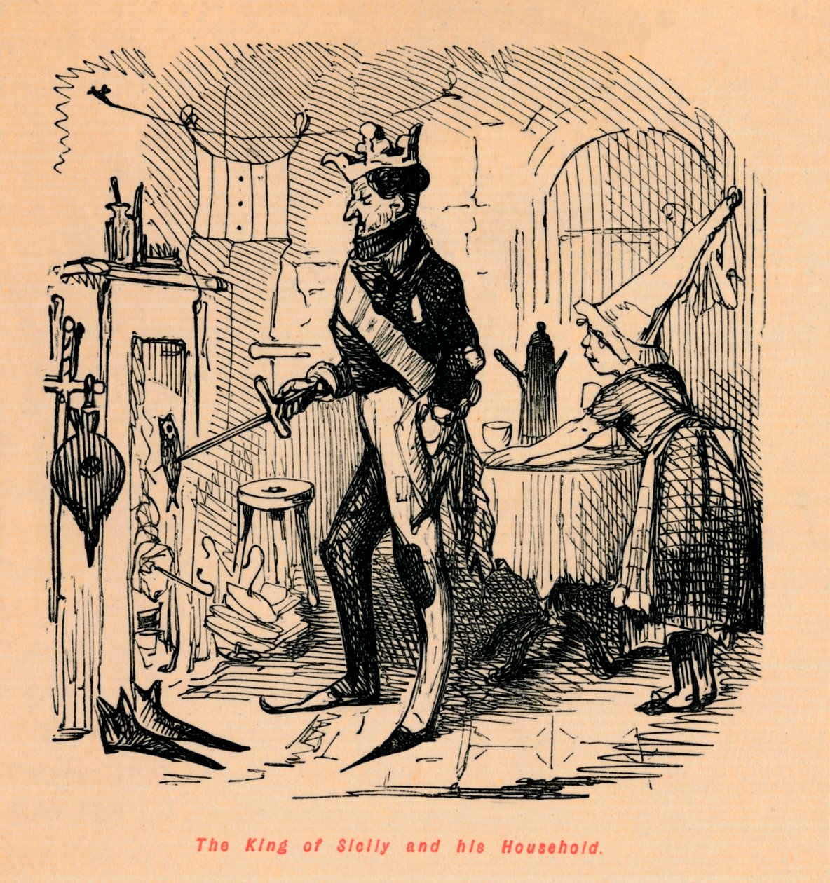 Sicilya Kralı ve Ailesi, by John Leech