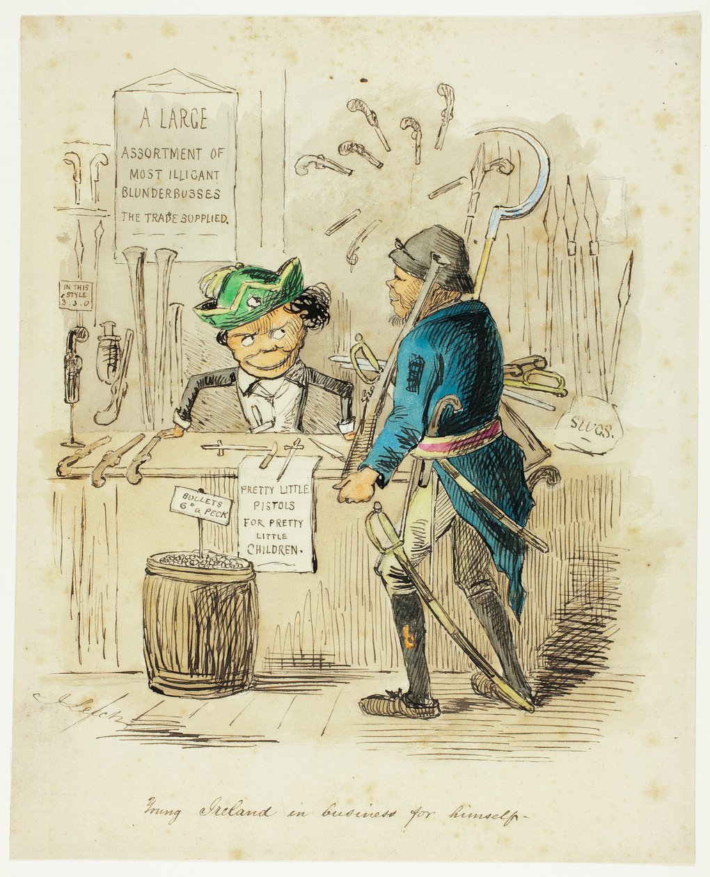 Genç İrlanda Kendi Başına İş Başında by John Leech