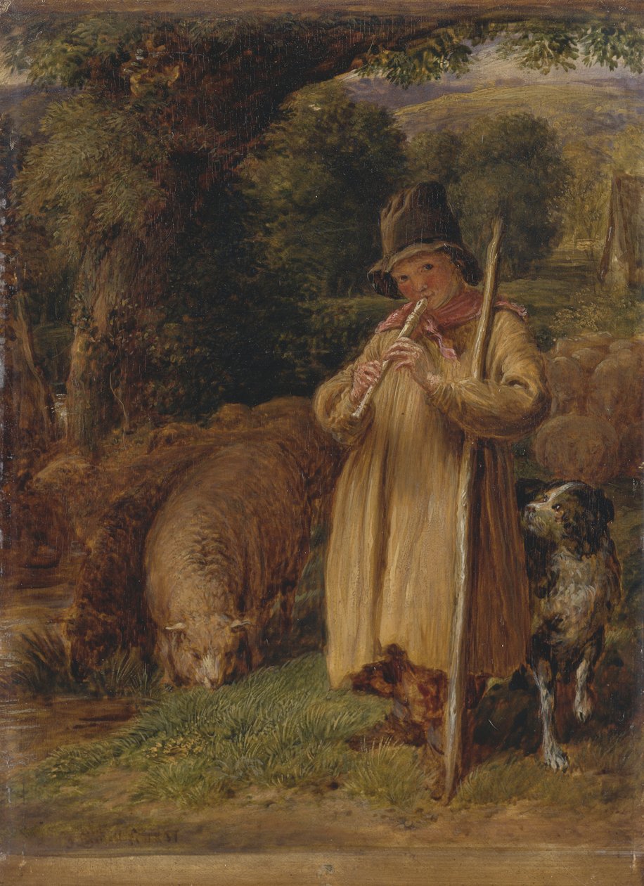 Çoban Çocuk Flüt Çalıyor by John Linnell