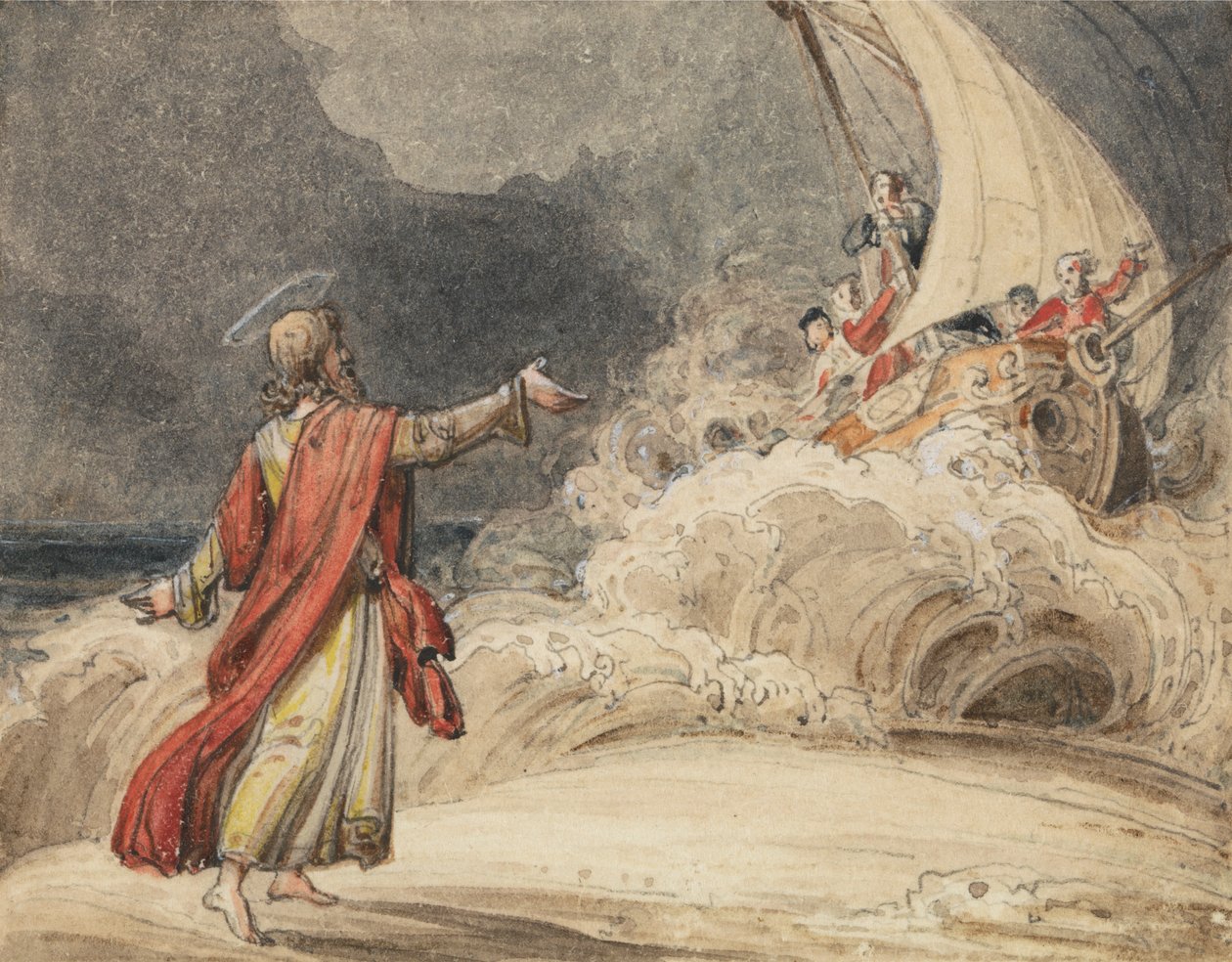 İsa Fırtınayı Durduruyor by John Martin