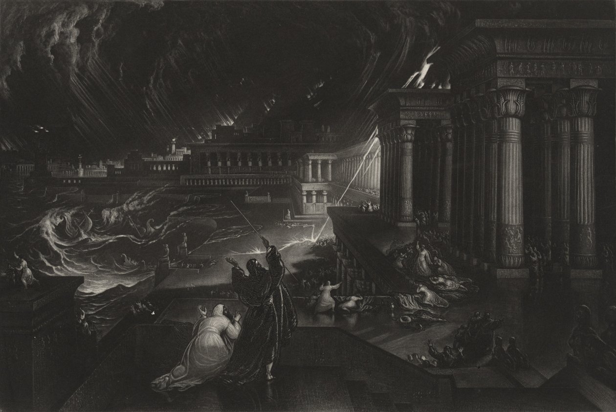 Yedinci Veba, c.1824 (mezzotint) by John Martin