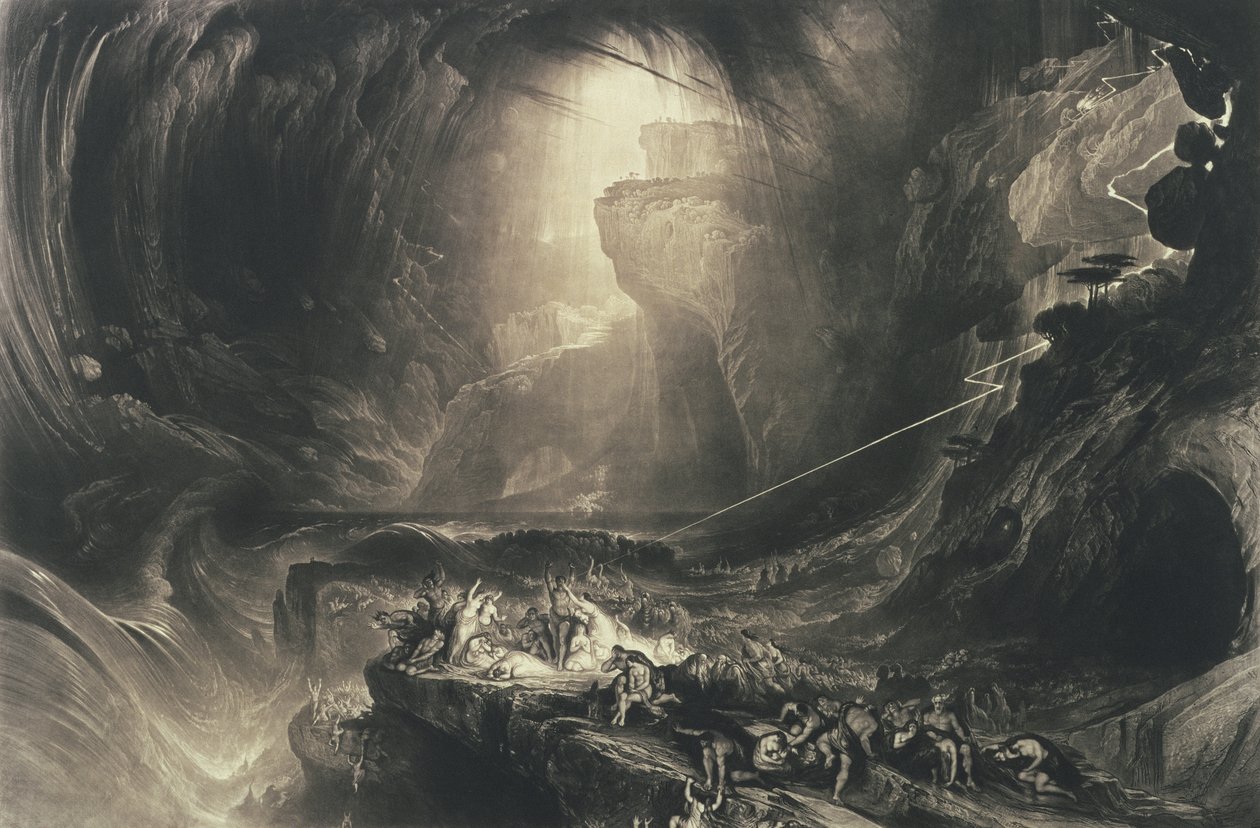 Tufan, 1828 (dağlama ile mezzotint) by John Martin