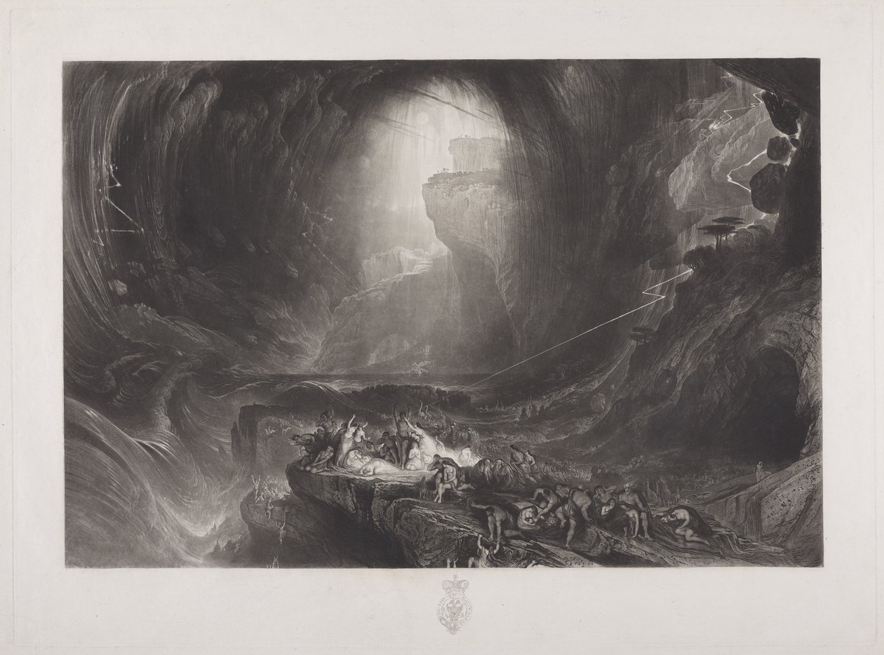 Tufan, c.1828 (kağıt üzerinde wc) by John Martin