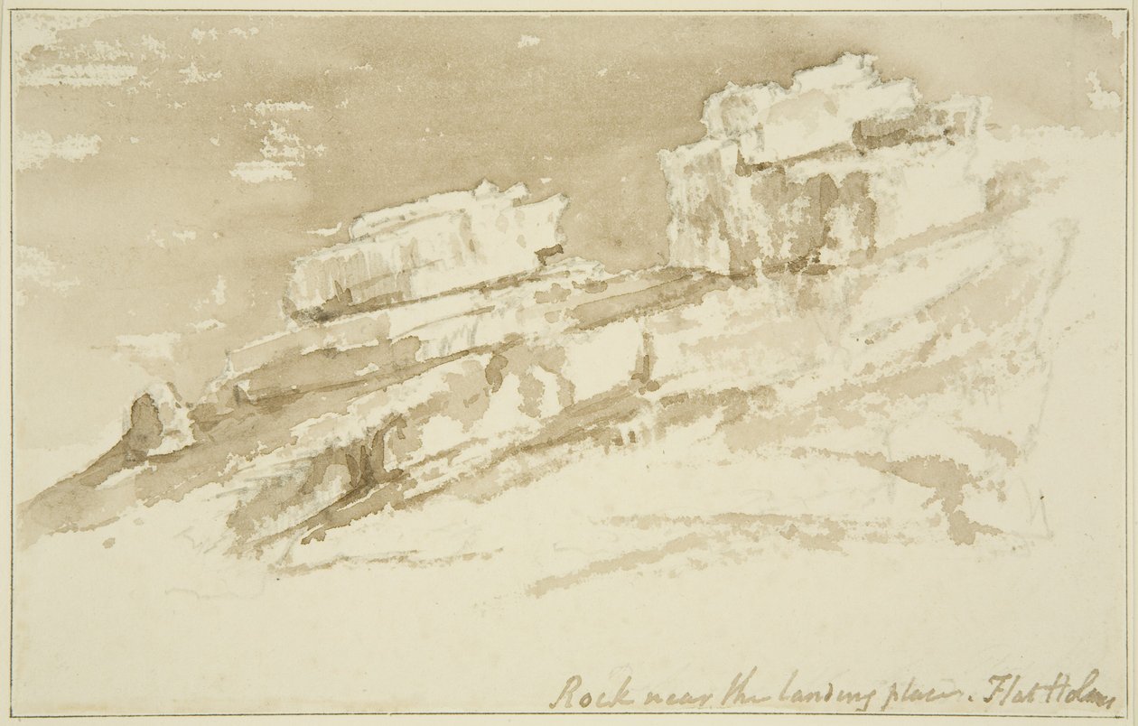 Landing Place, Flat Holm yakınındaki kayalar by John Reverend Eden