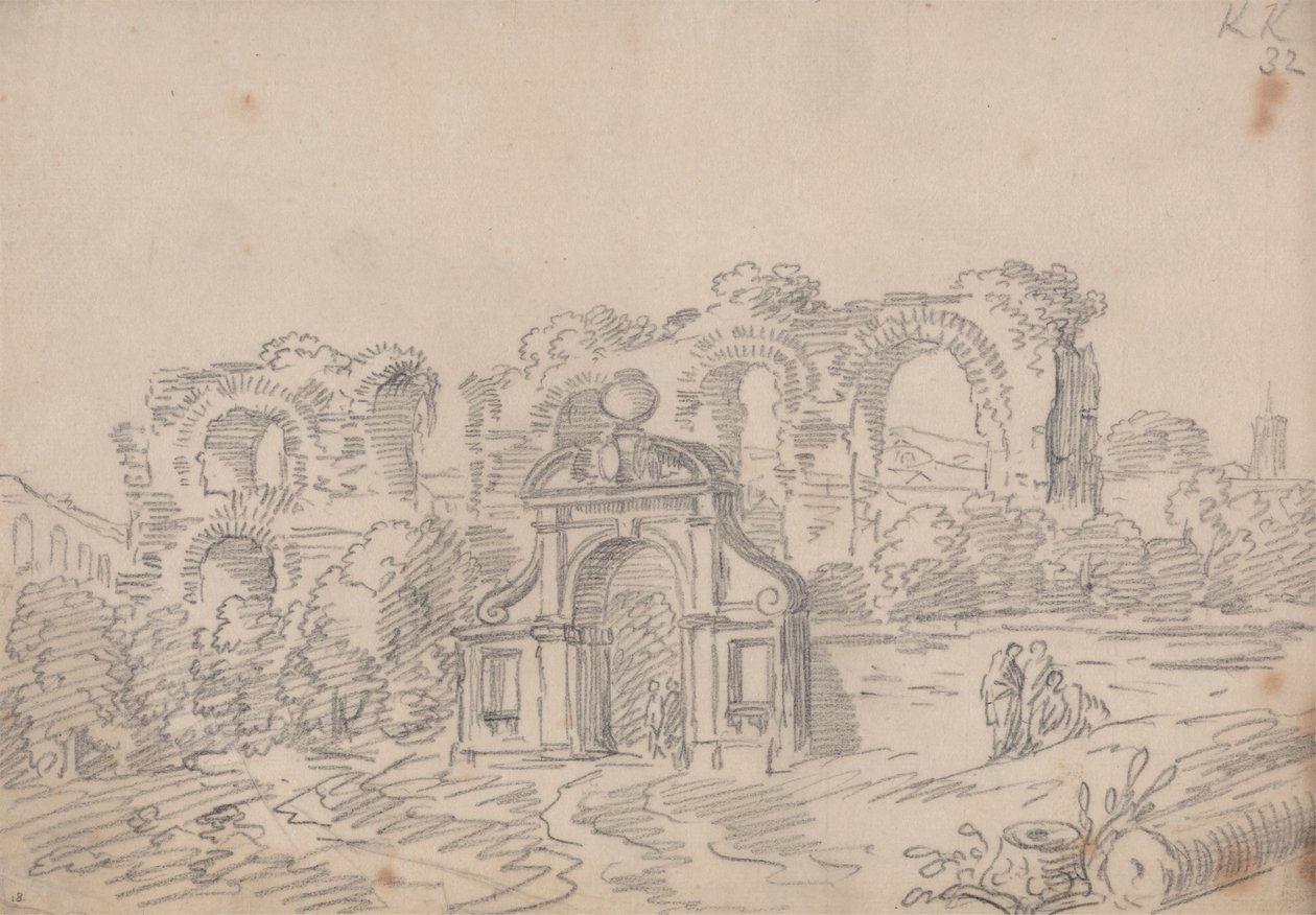 Barok Kemer ve Roma Su Kemeri Harabeleri by John Robert Cozens