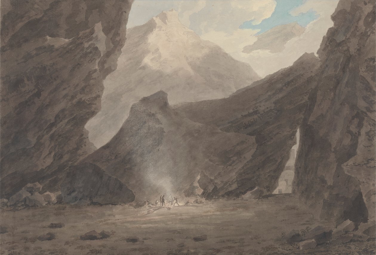 Grisons'taki Chiavenna yakınlarında by John Robert Cozens