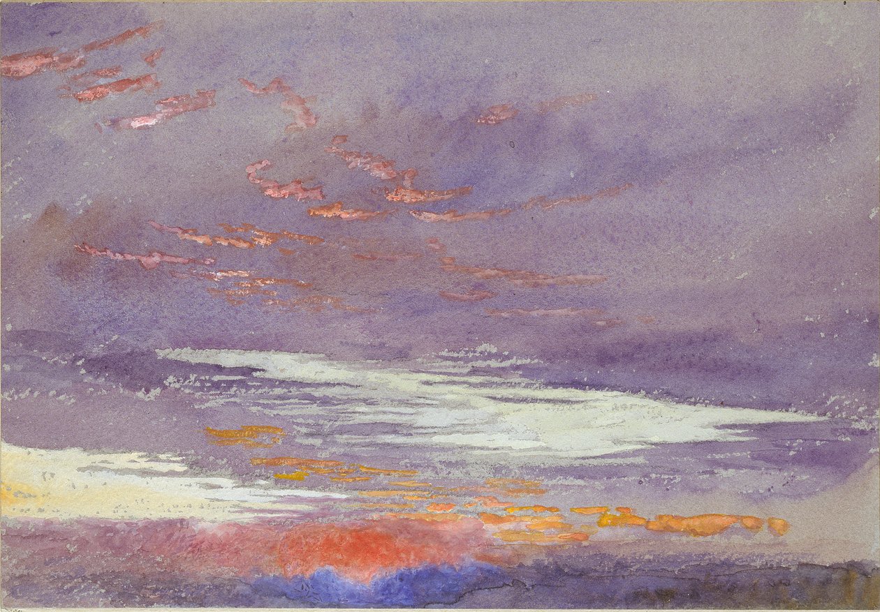 Şafak Çalışması: Mor Bulutlar, Mart 1868 by John Ruskin