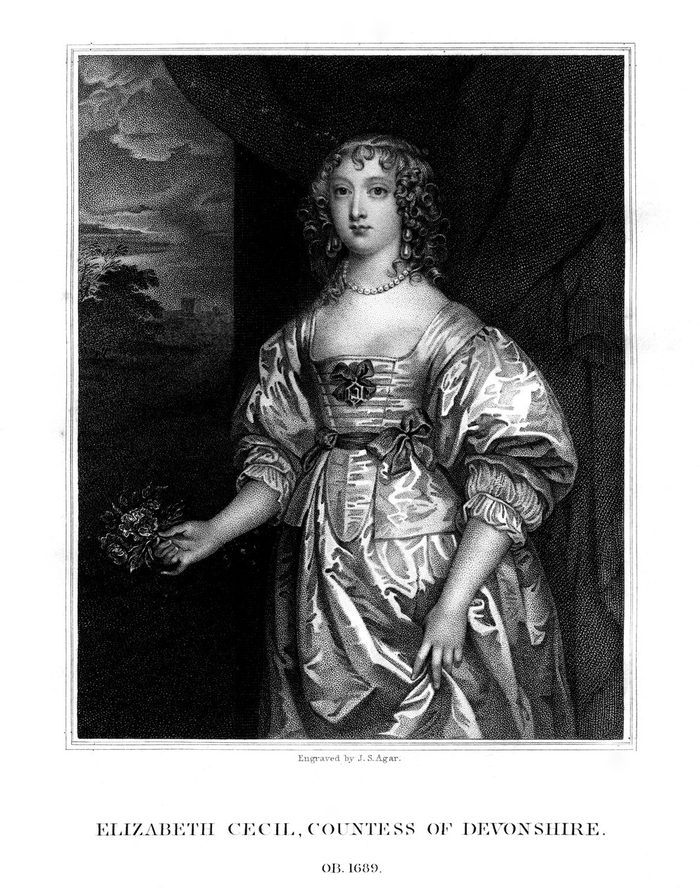 Elizabeth Cecil, Devonshire Kontesi, 1824. by John Samuel Agar