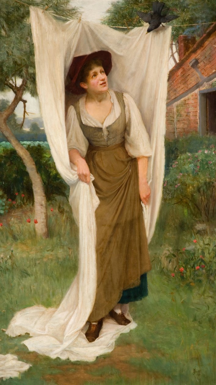 Karatavuk Tarafından Şaşıran Çamaşırcı, 1891. by John Scott