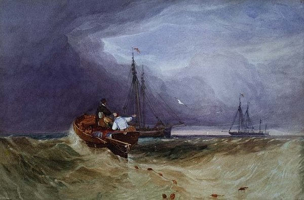 Yarmouth açıklarında balıkçı tekneleri by John Sell Cotman