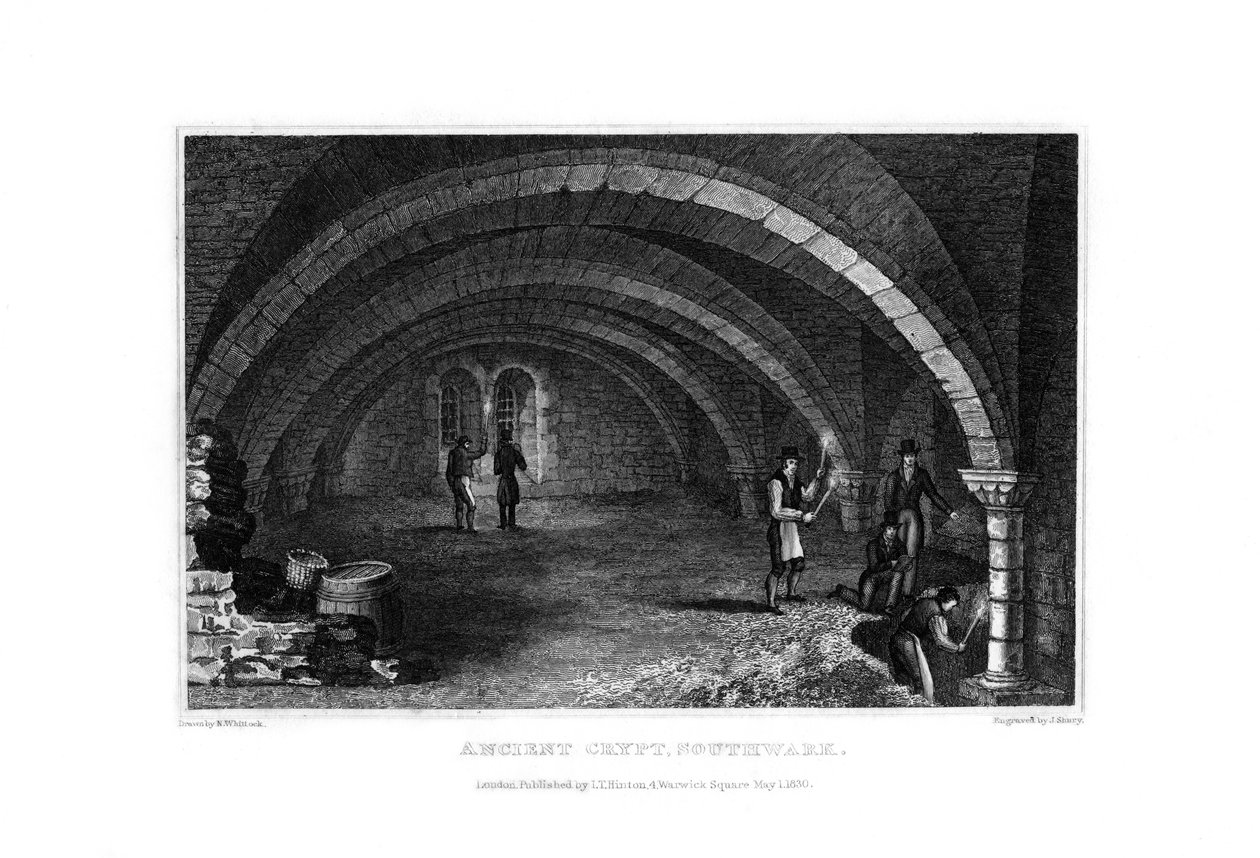 Antik Crypt, Southwark, 1830. by John Shury