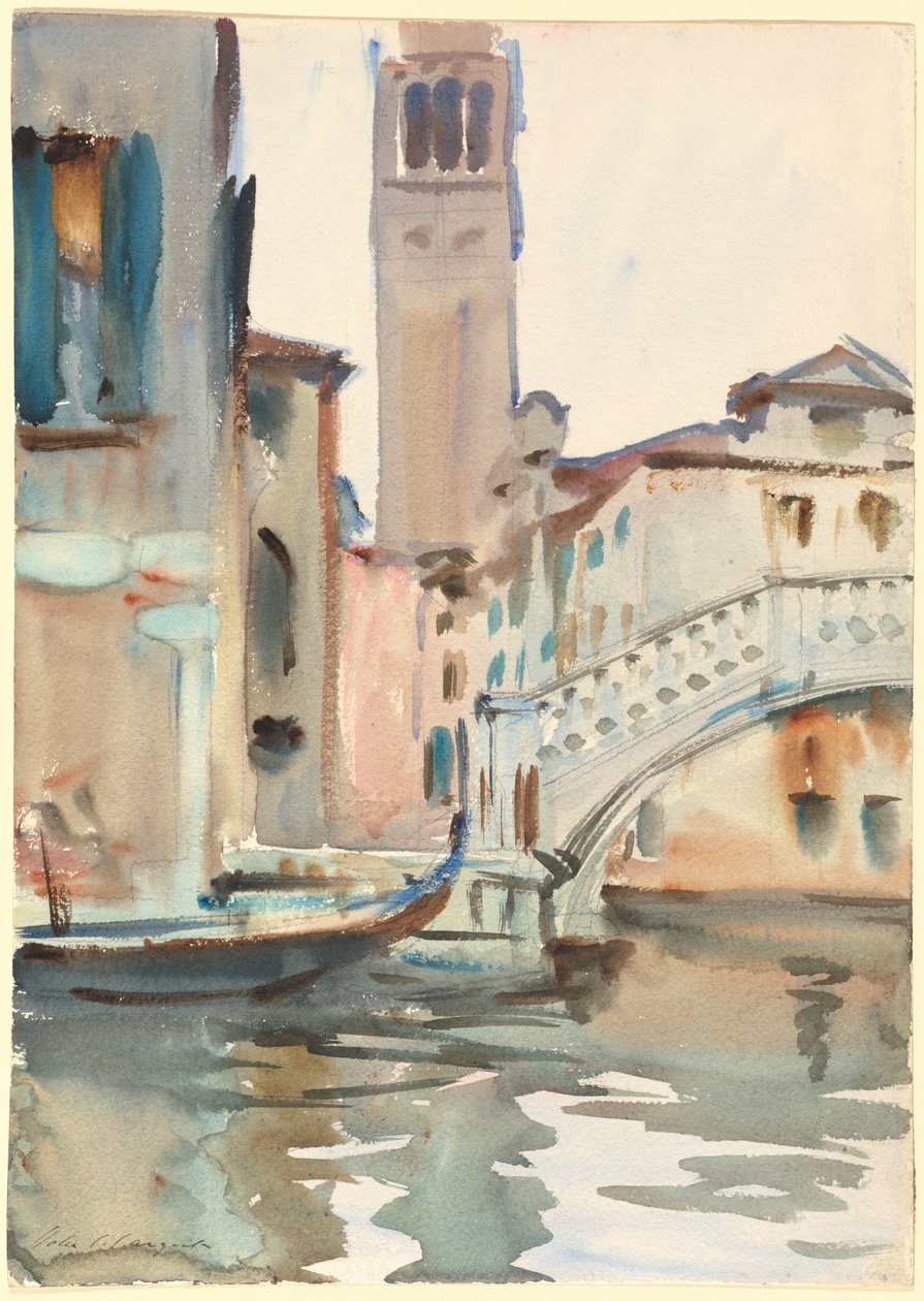 Bir Köprü ve Campanile, Venedik, 19021904. by John Singer Sargent