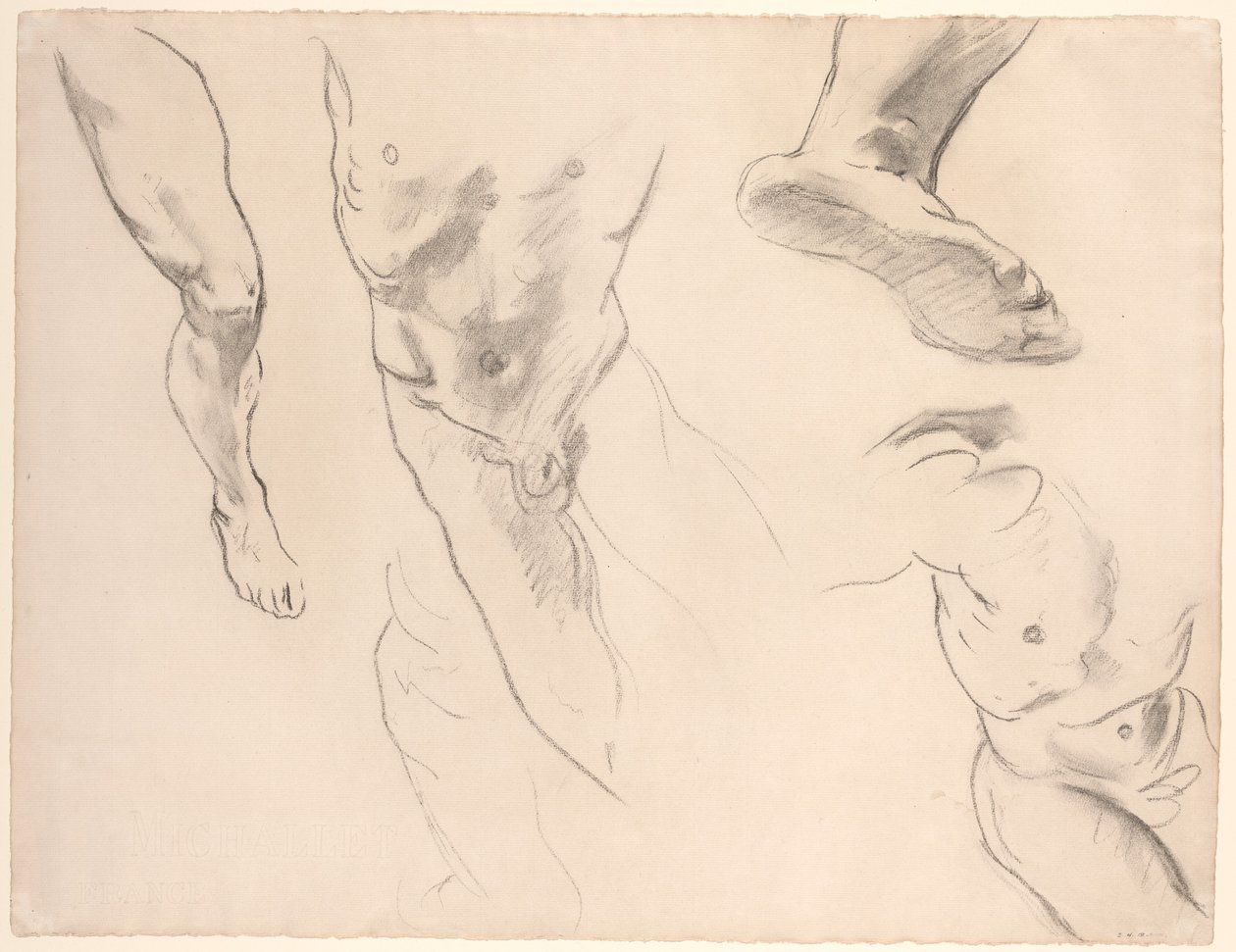 Çıplak Bir Gençliğin Figür Çalışmaları by John Singer Sargent