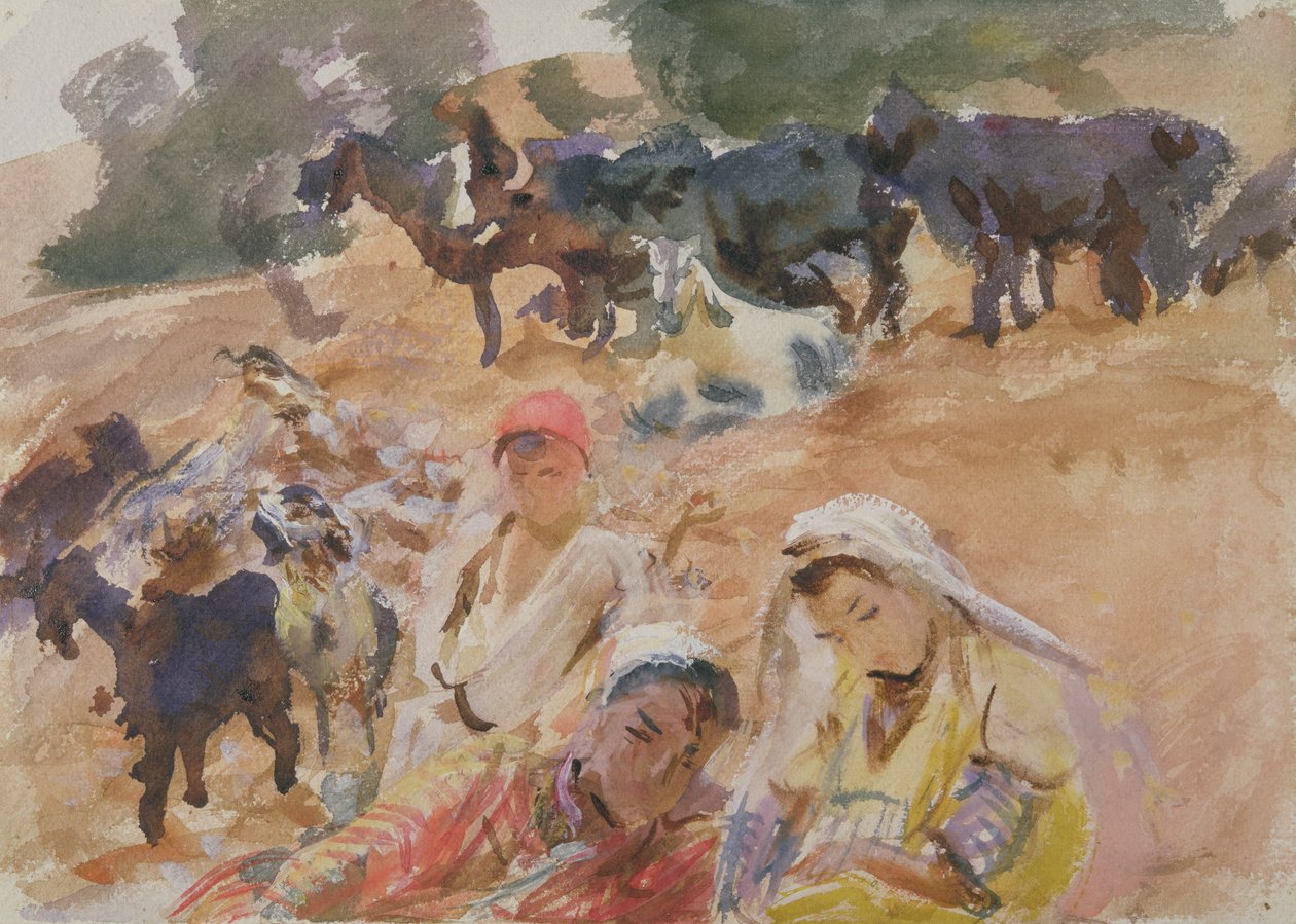 keçi çobanları (kağıt üzerinde wc) by John Singer Sargent