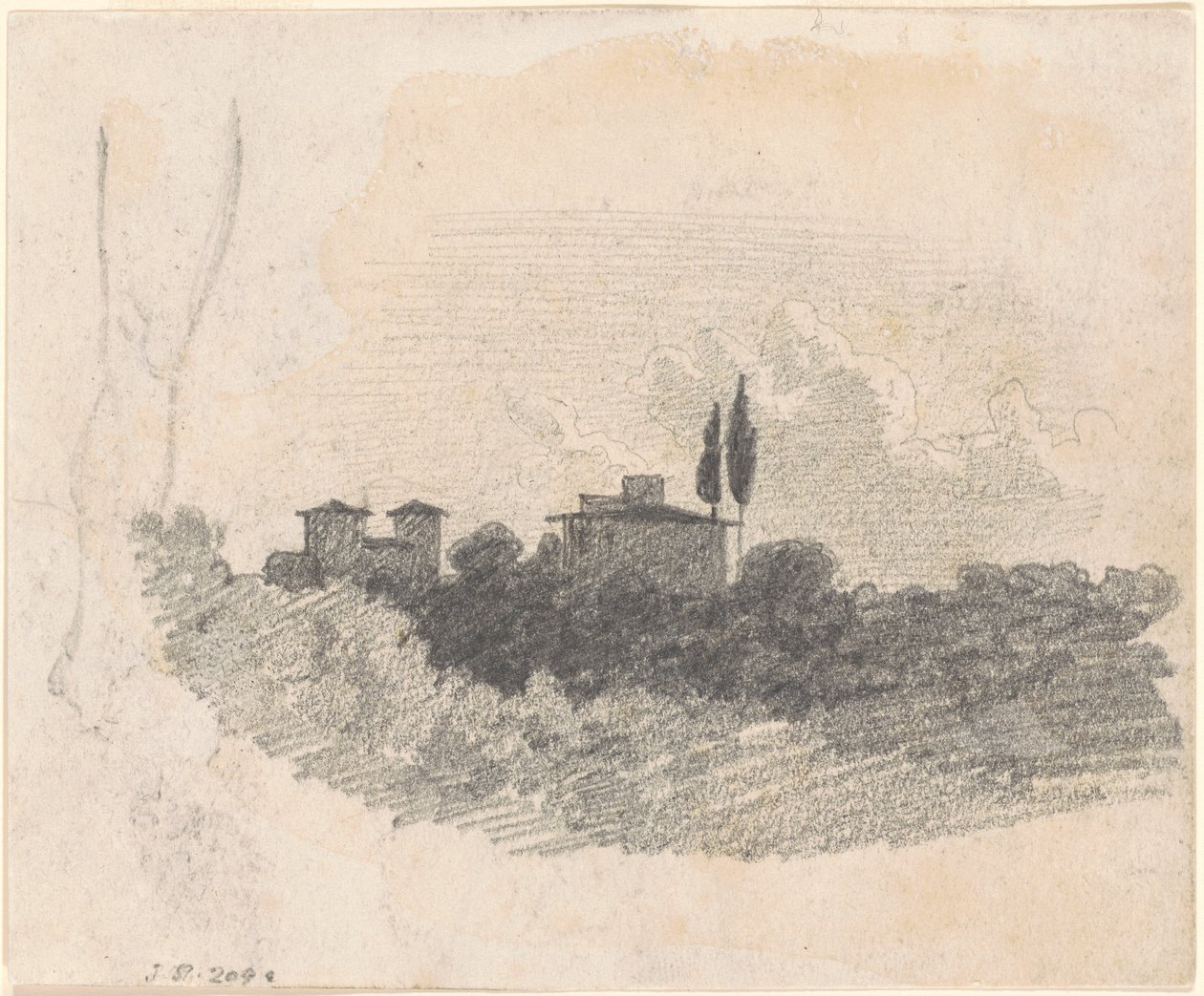 İtalyan Villası [recto], 1870-1872. by John Singer Sargent