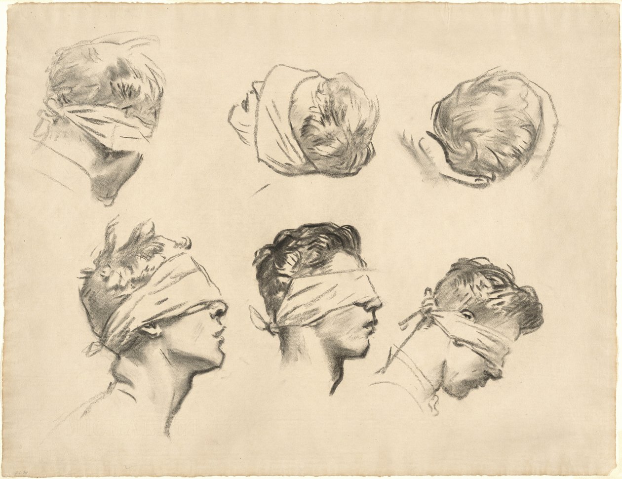 Gassed, 1918-1919 için Çalışmalar. by John Singer Sargent