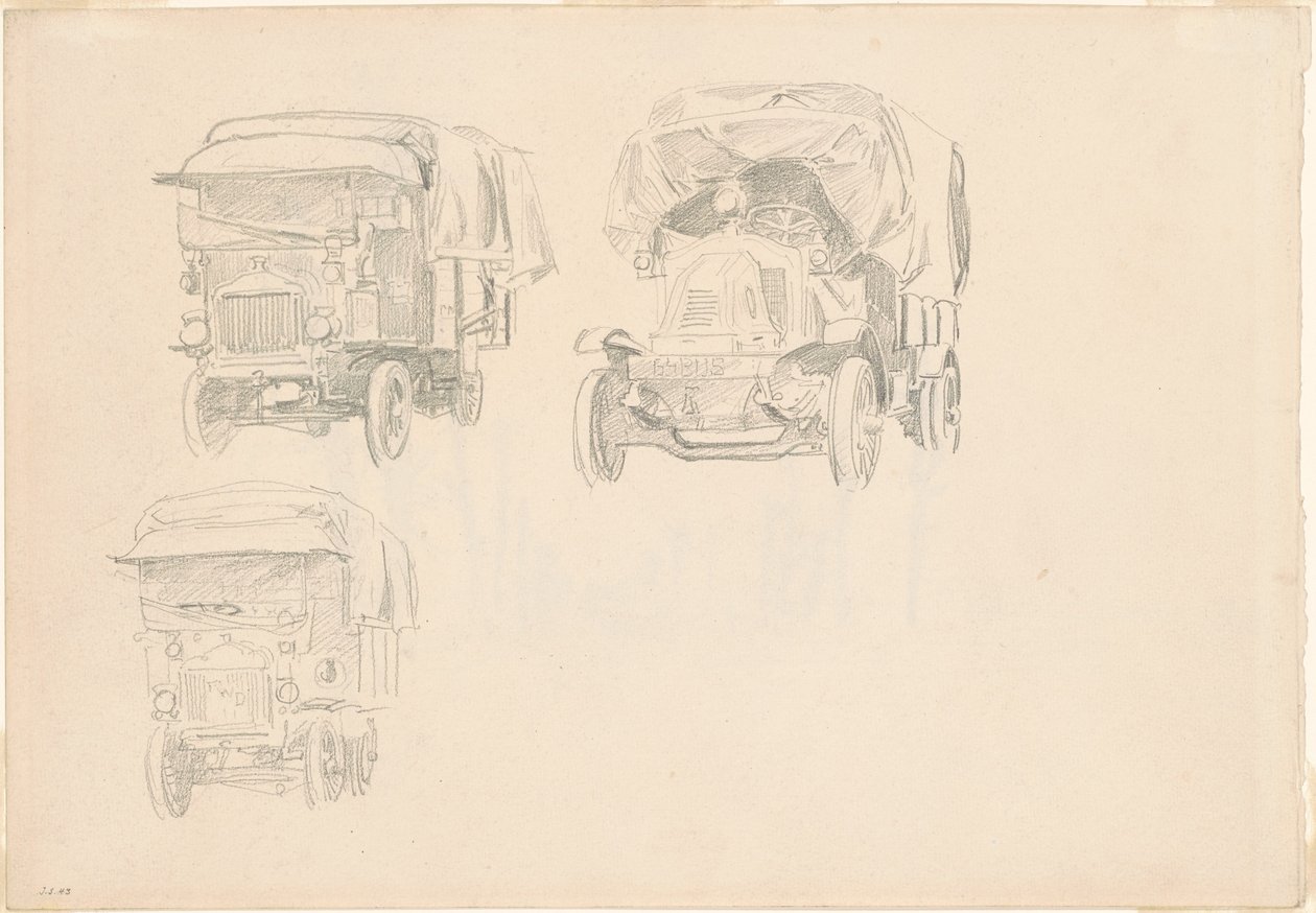 Kamyonlar [rekto], 1918. by John Singer Sargent