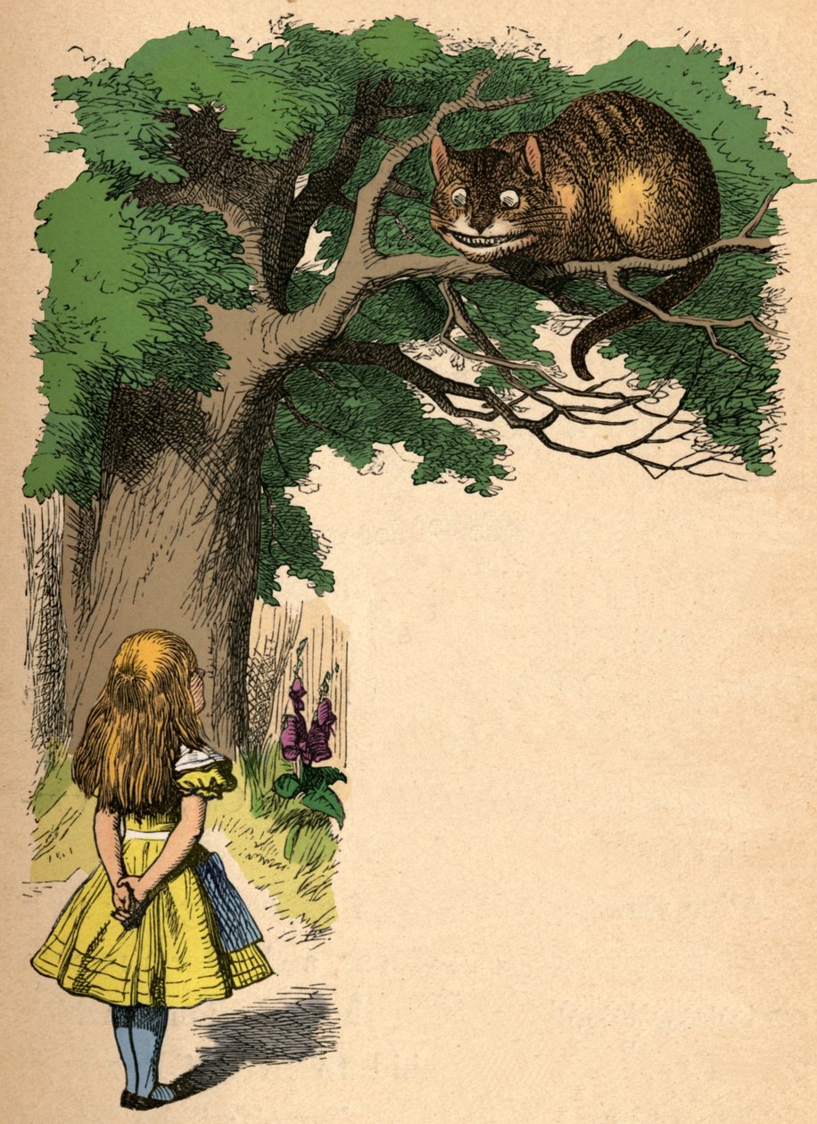 Alice ve Cheshire Kedisi, 1889 by John Tenniel