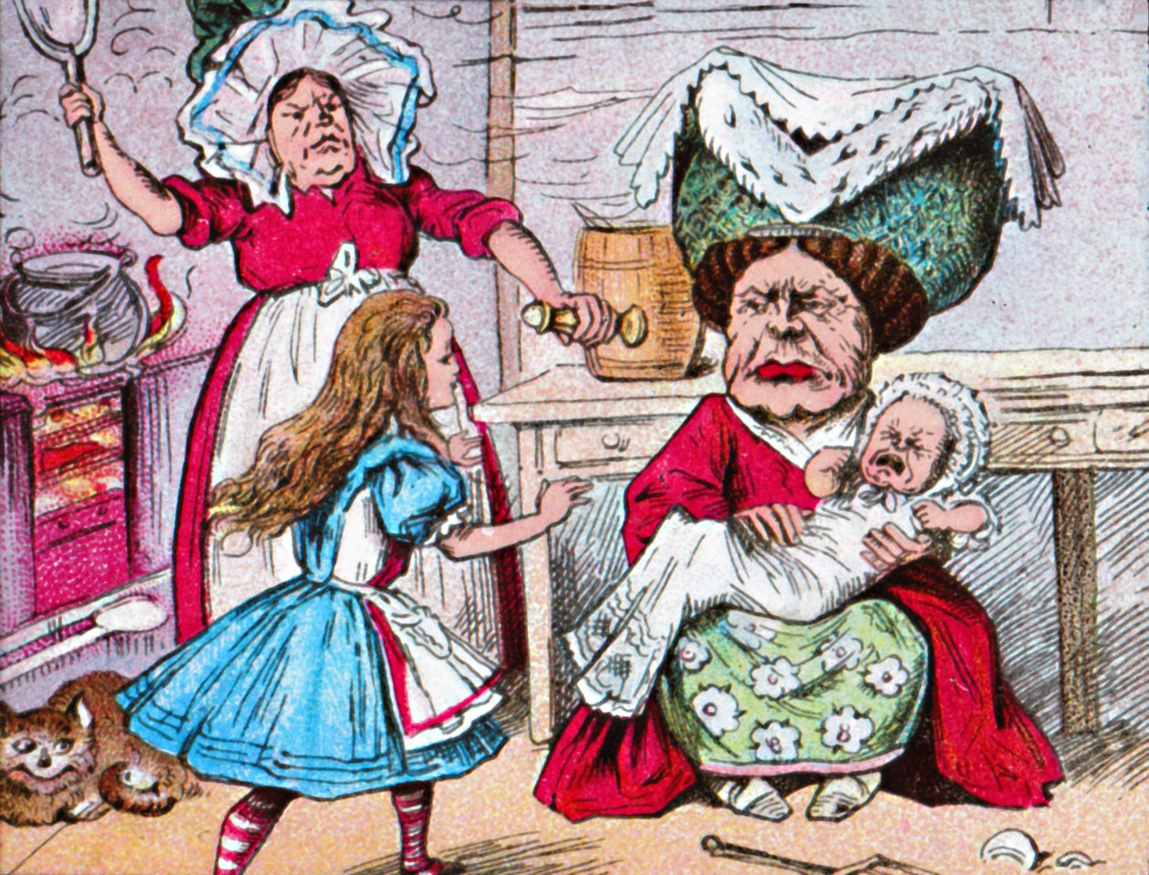 Alice, Düşes ve Bebek, c1910 by John Tenniel