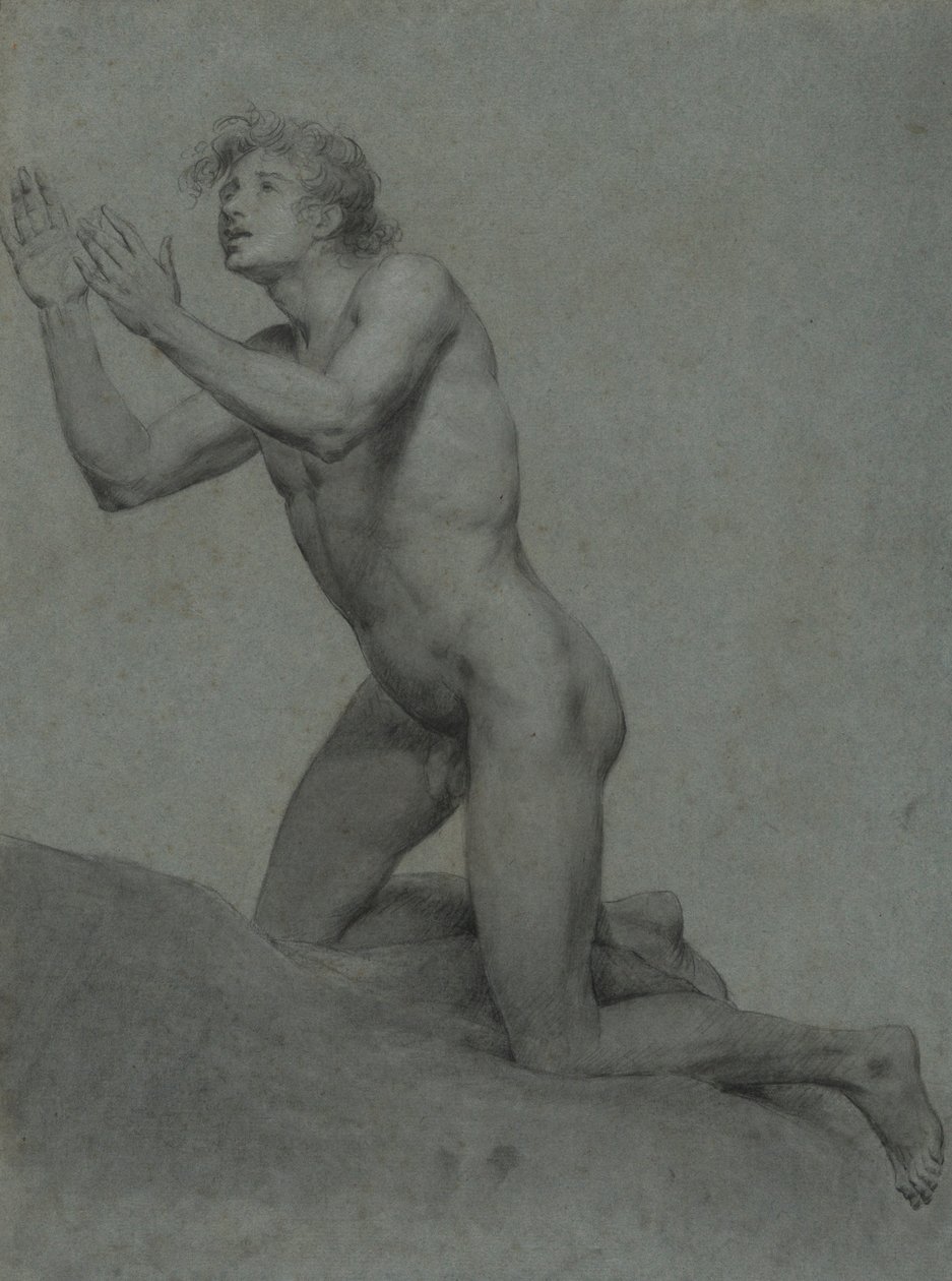Bir erkek çıplak yaşam çalışmasının taslağı by John Trumbull
