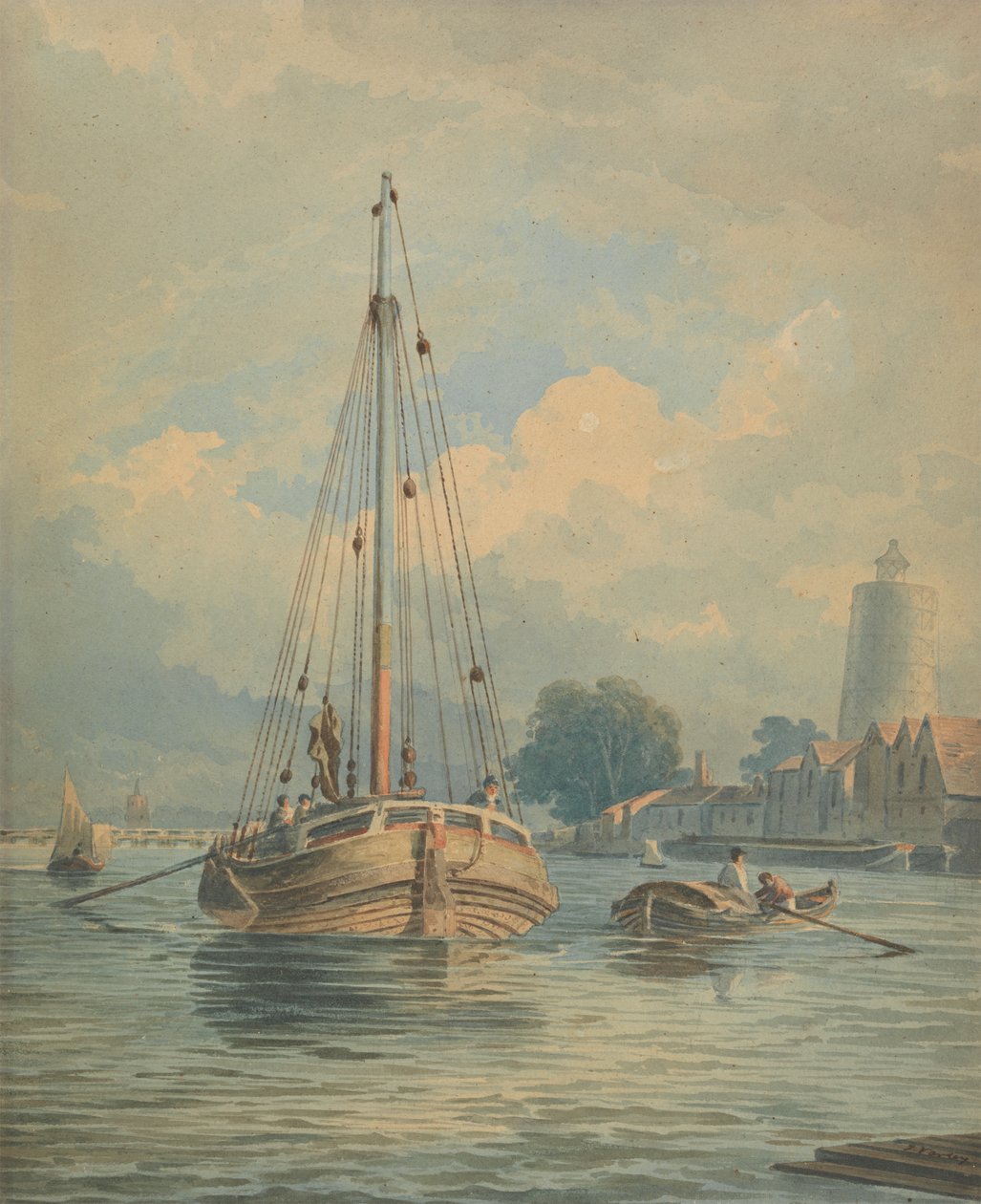 Thames üzerinde by John Varley