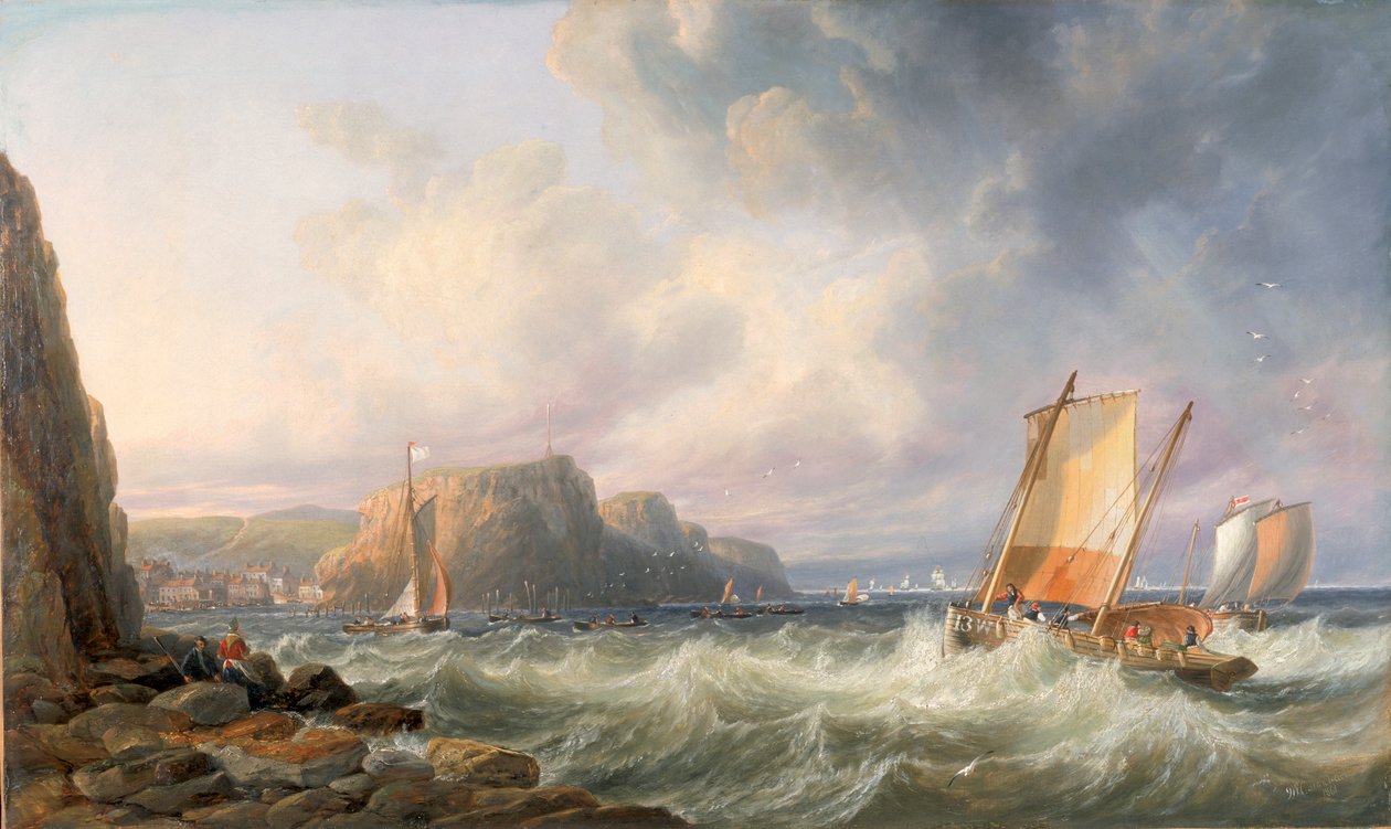 Yorkshire Sahili, Staithes by John Wilson Carmichael