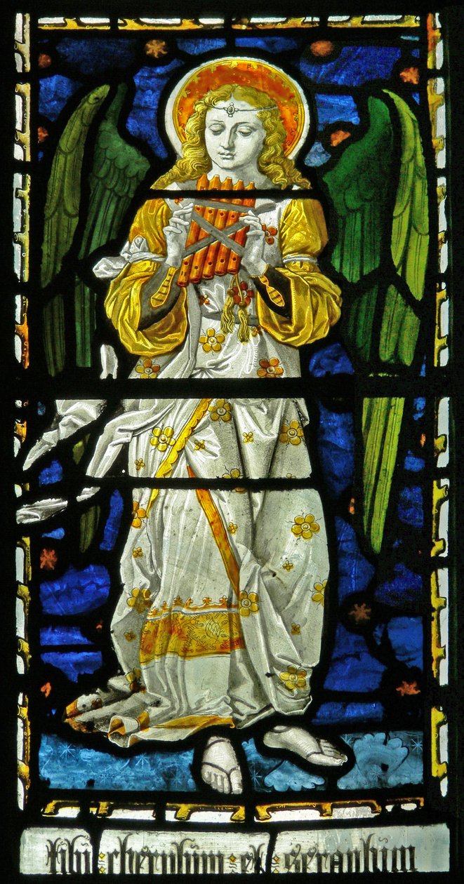 Müzikal melek, 1870 (vitray) by John and Grylls Burlison