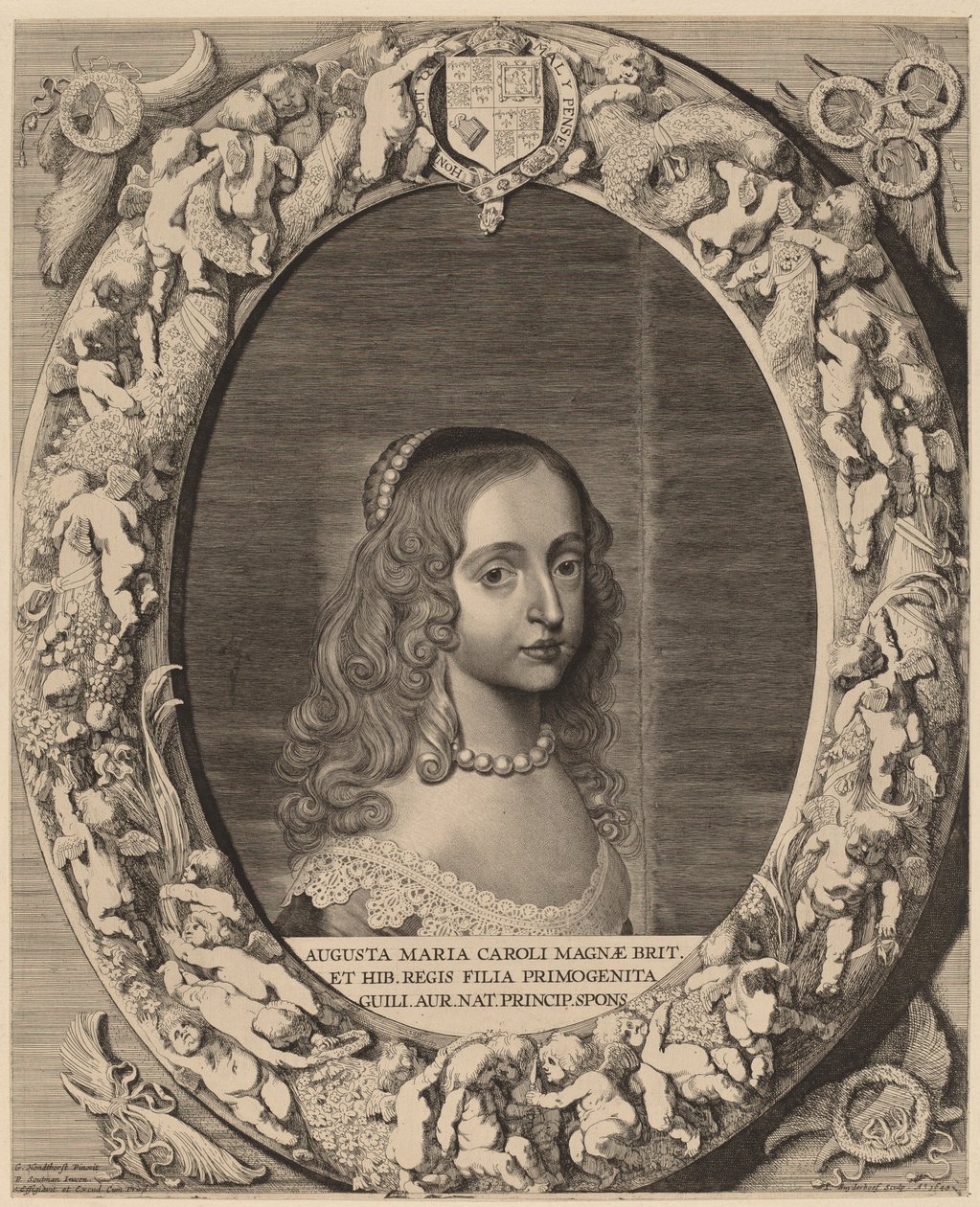 Mary Stuart by Jonas Suyderhoff after Gerrit van Honthorst