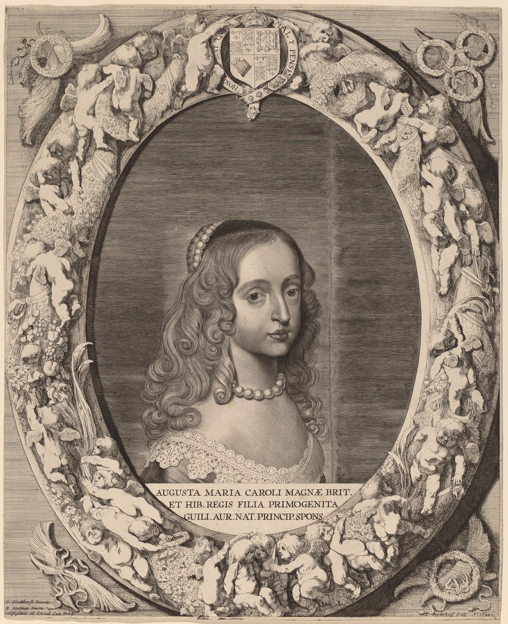 Mary Stuart by Jonas Suyderhoff after Gerrit van Honthorst