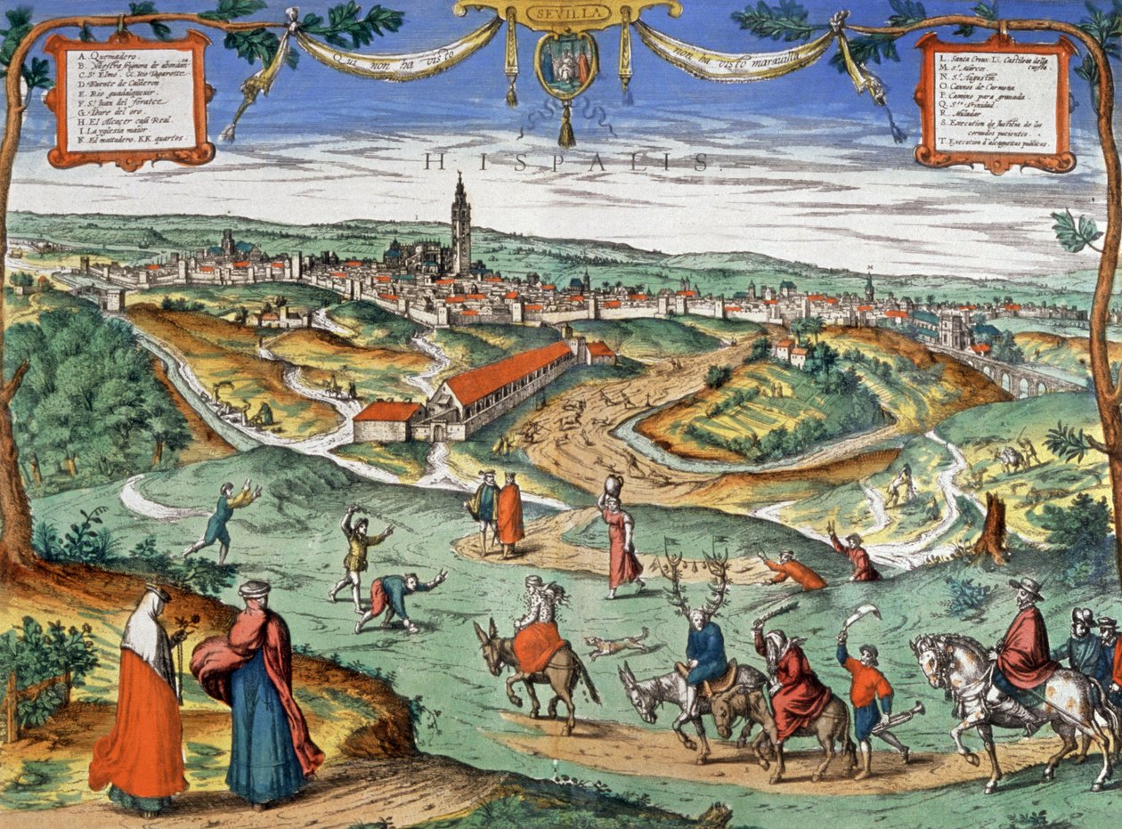 Sevilla'nın görünümü, 1550 dolayları (gravür) by Joris Hoefnagel