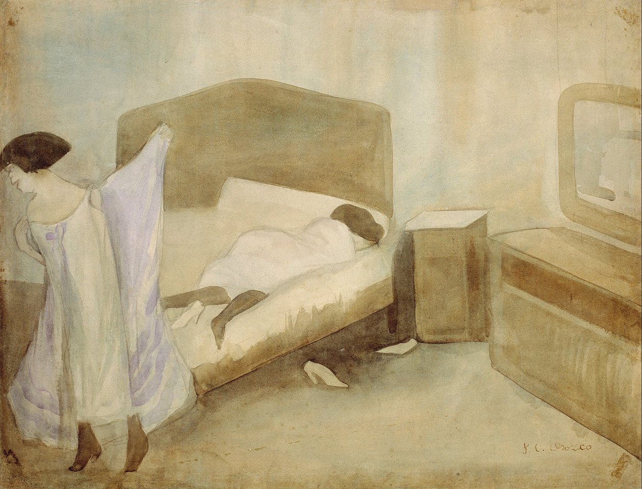 Yatak odası by José Clemente Orozco