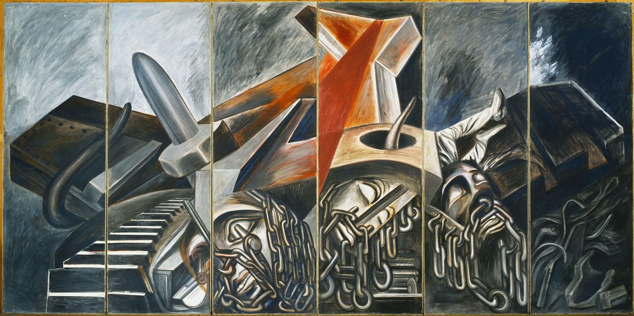 Dalış Bombacısı ve Tank, 1940. by José Clemente Orozco